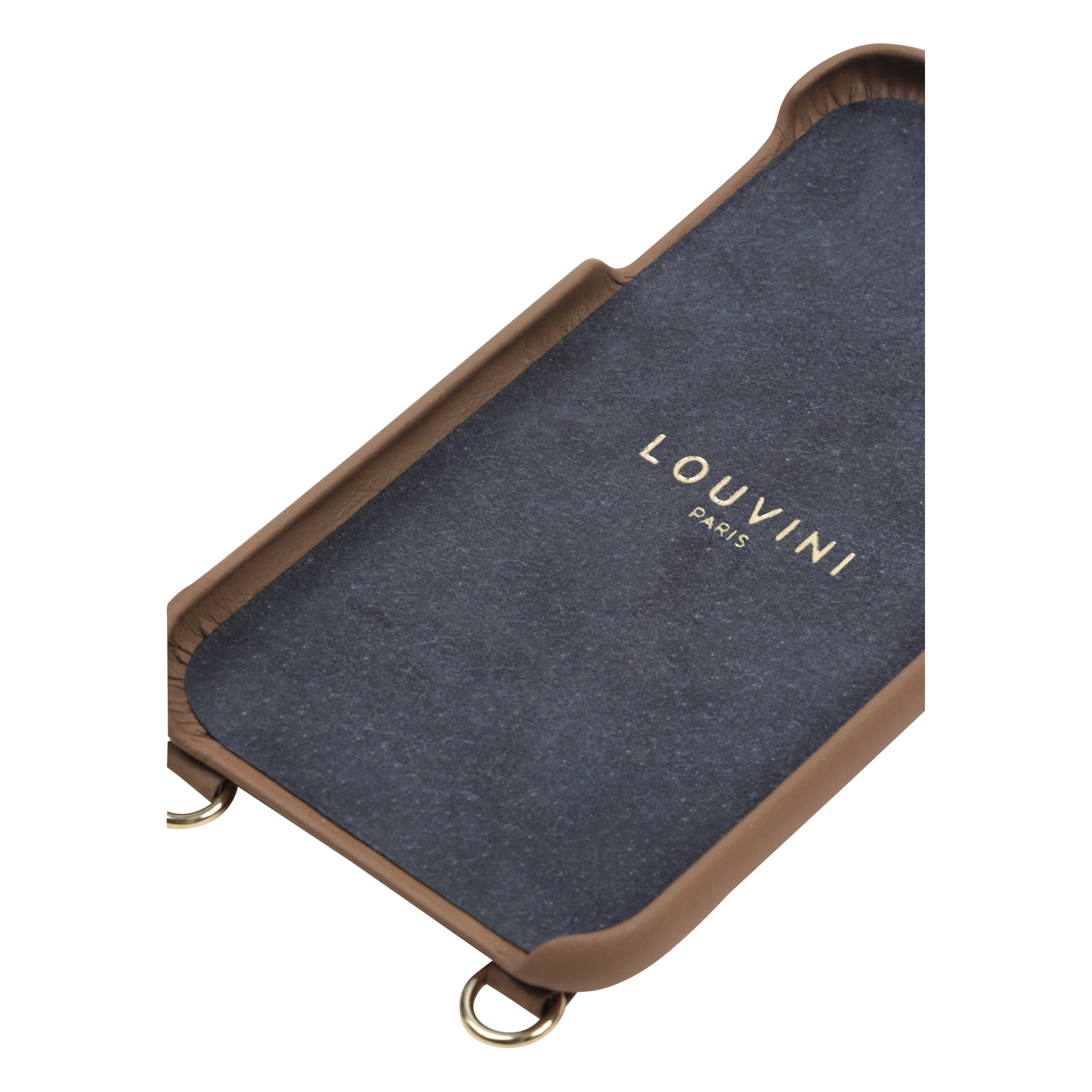 iPhone case with leather pocket LOUVINI PARIS Brown