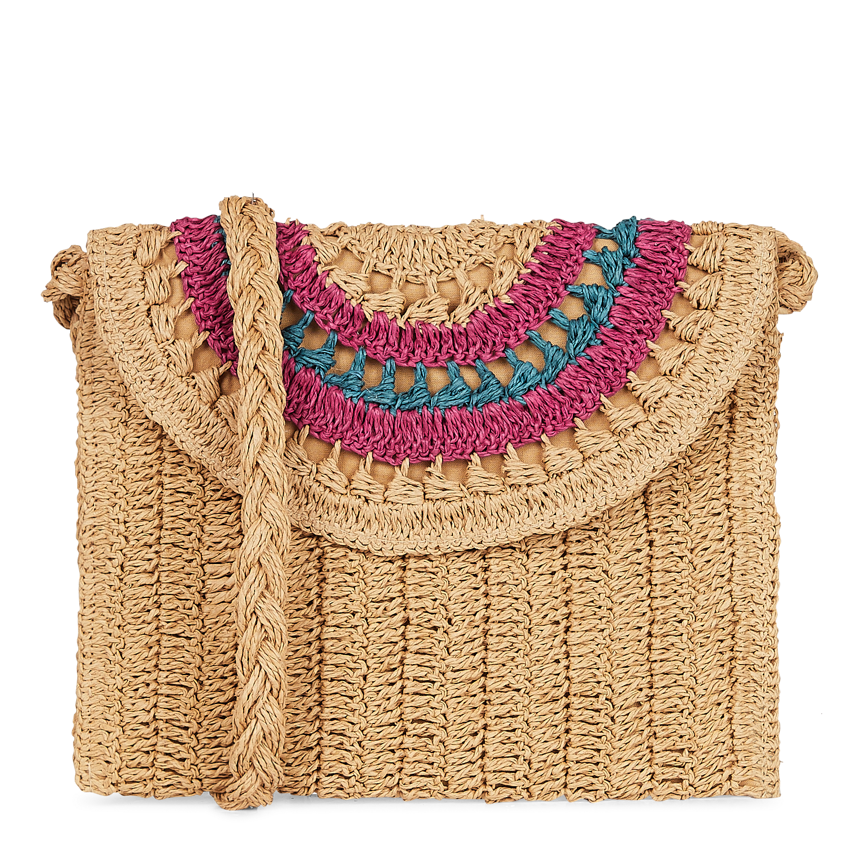 Sac bandoulière façon raphia crochet  VioletLA FEE MARABOUTEE