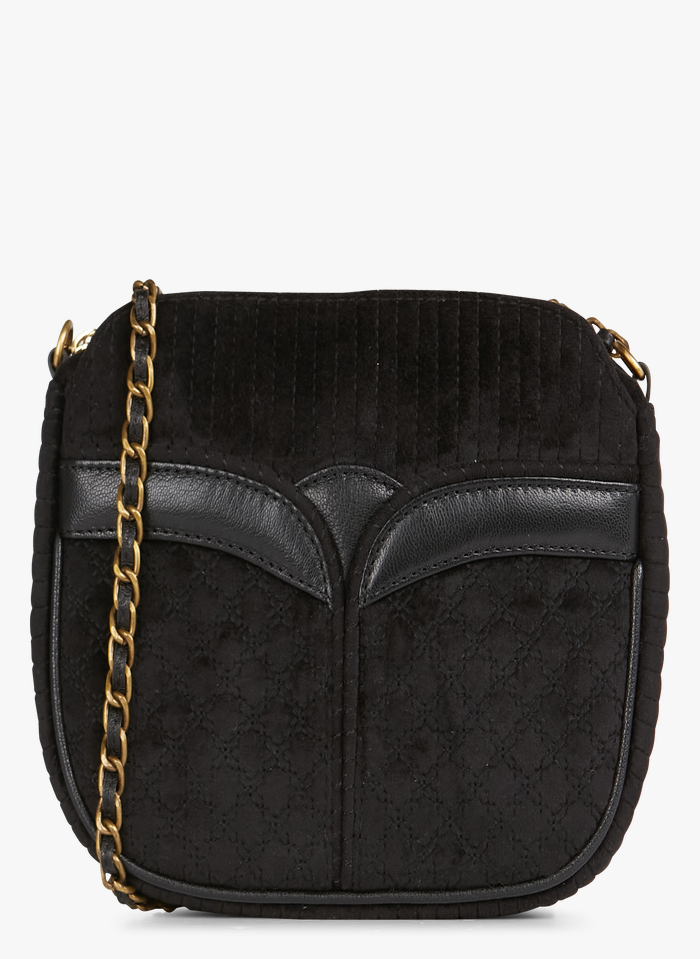 Black Quilted velvet shoulder bag