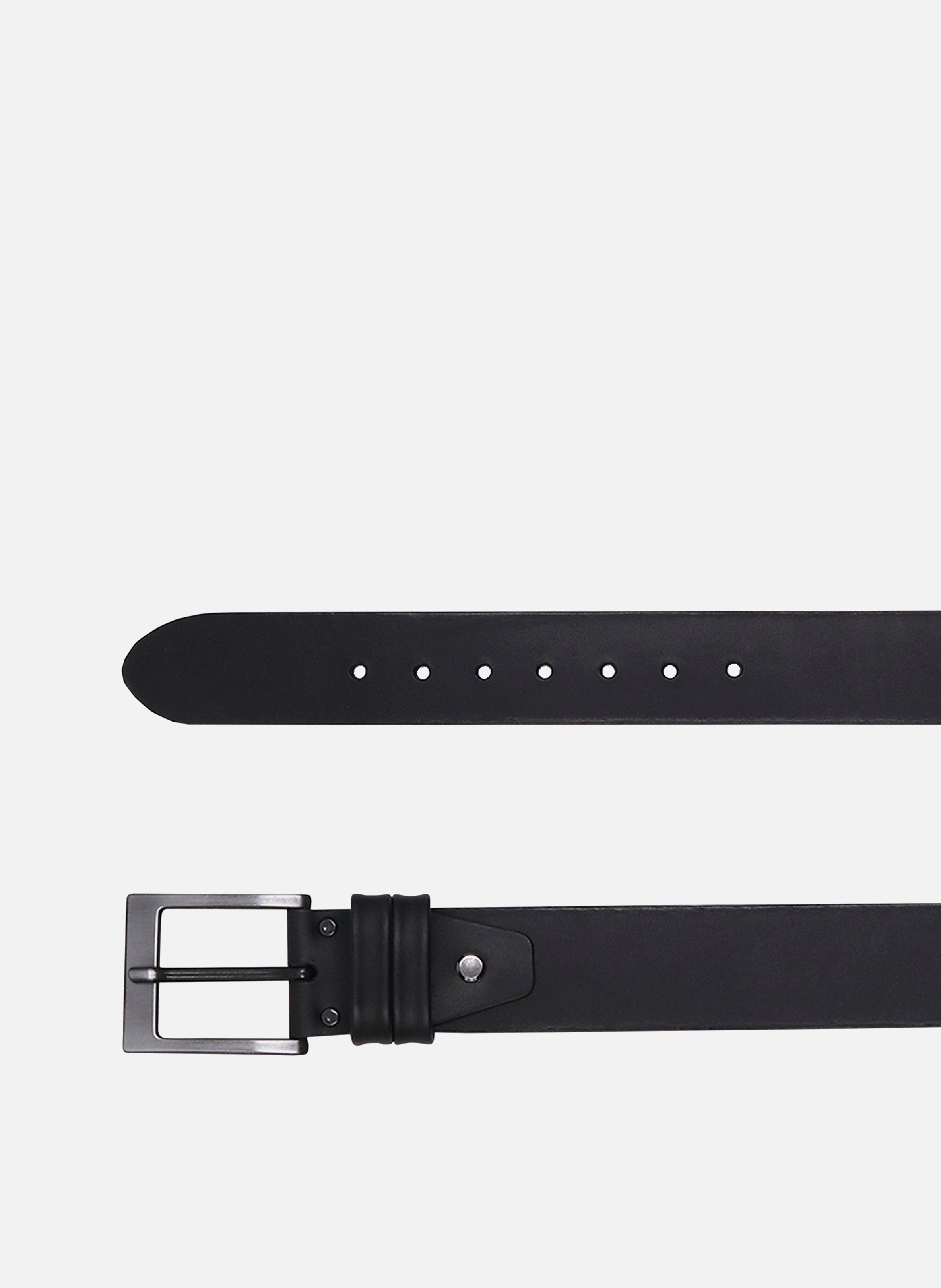 Smooth leather casual belt JULES & JENN Black