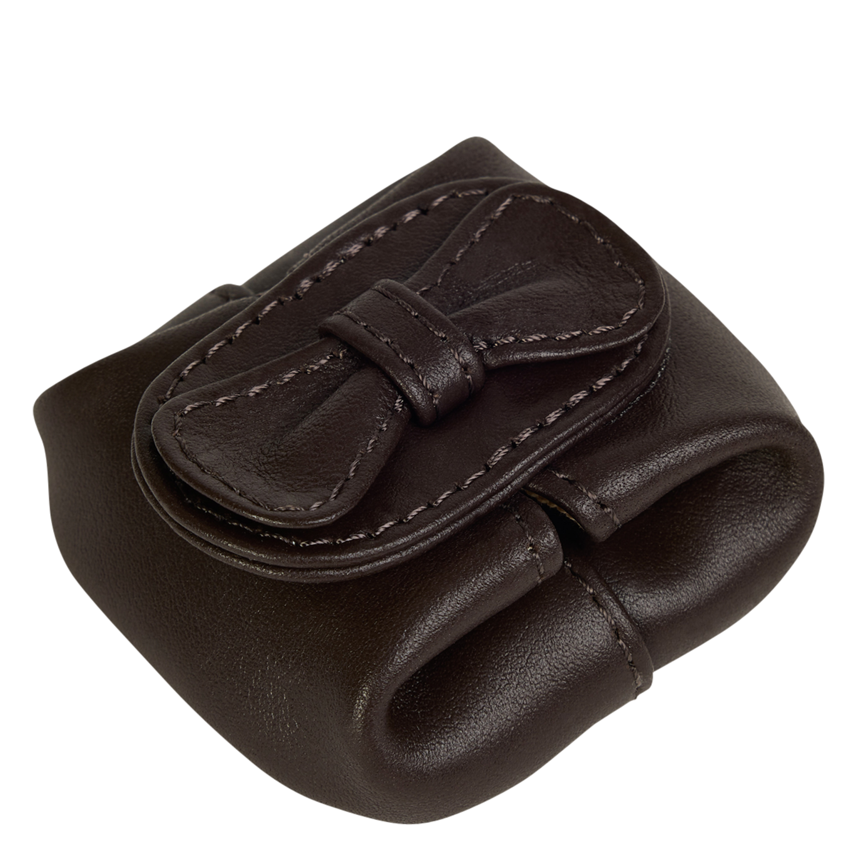 Porte-monnaie noeud en cuir NAT & NIN Marron