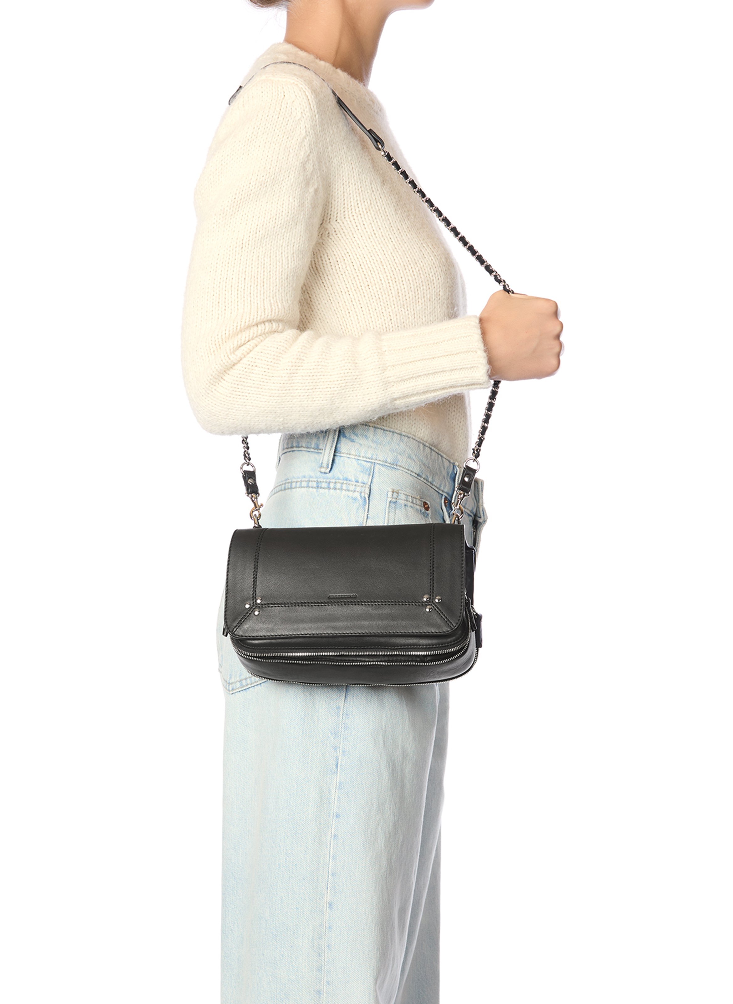 Dori leather shoulder bag JEROME DREYFUSS Black