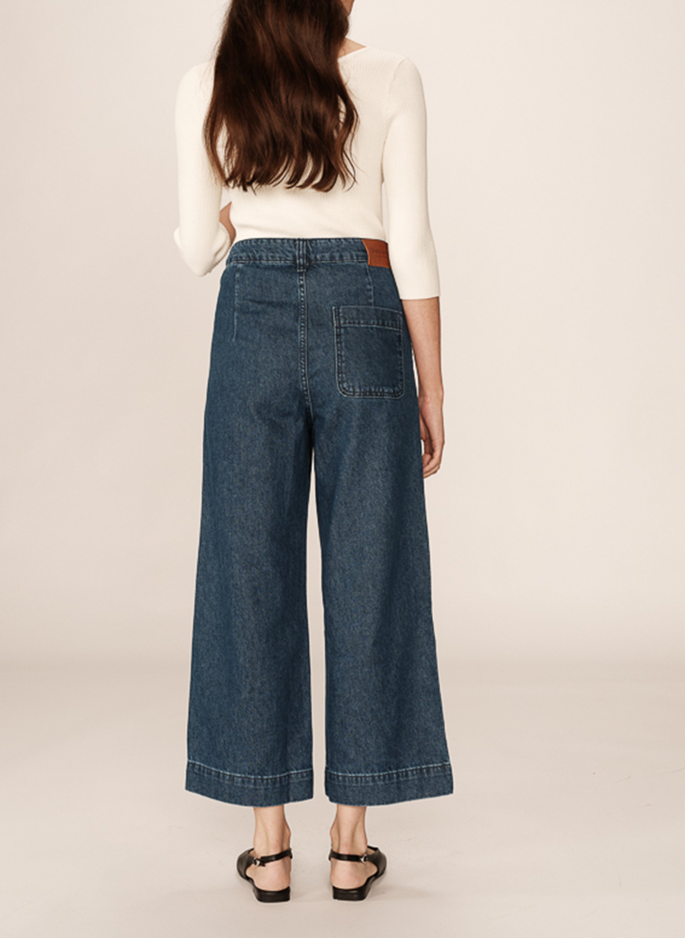 Wide leg cotton jeans GRACE ET MILA Blue