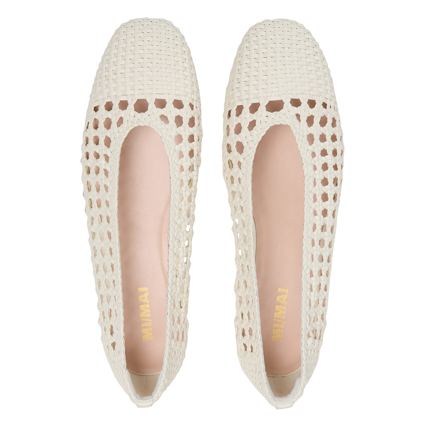 Ballerines effet cuir tressées MI/MAI Blanc