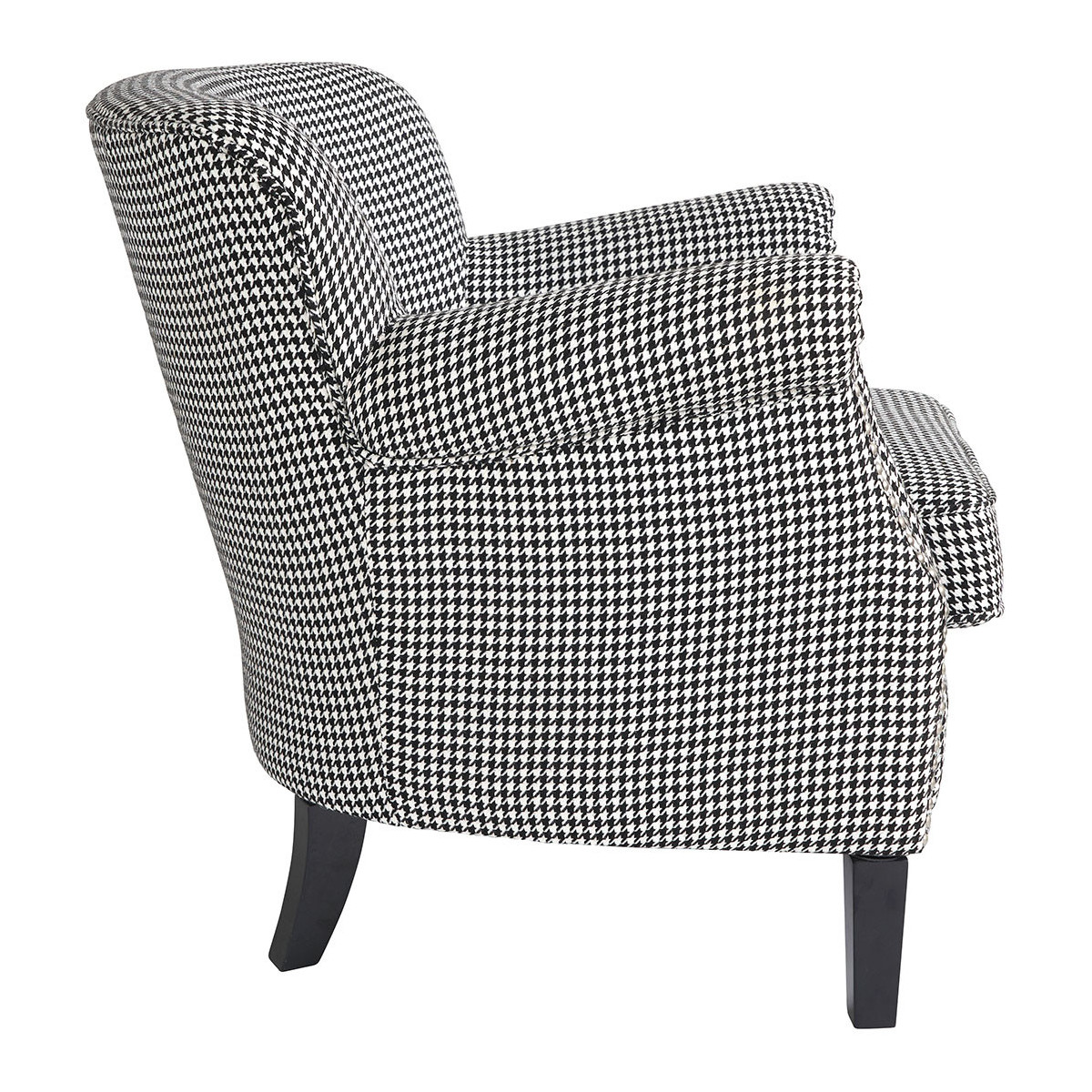 Fauteuil claude pied-de-poule BLANC D'IVOIRE Noir