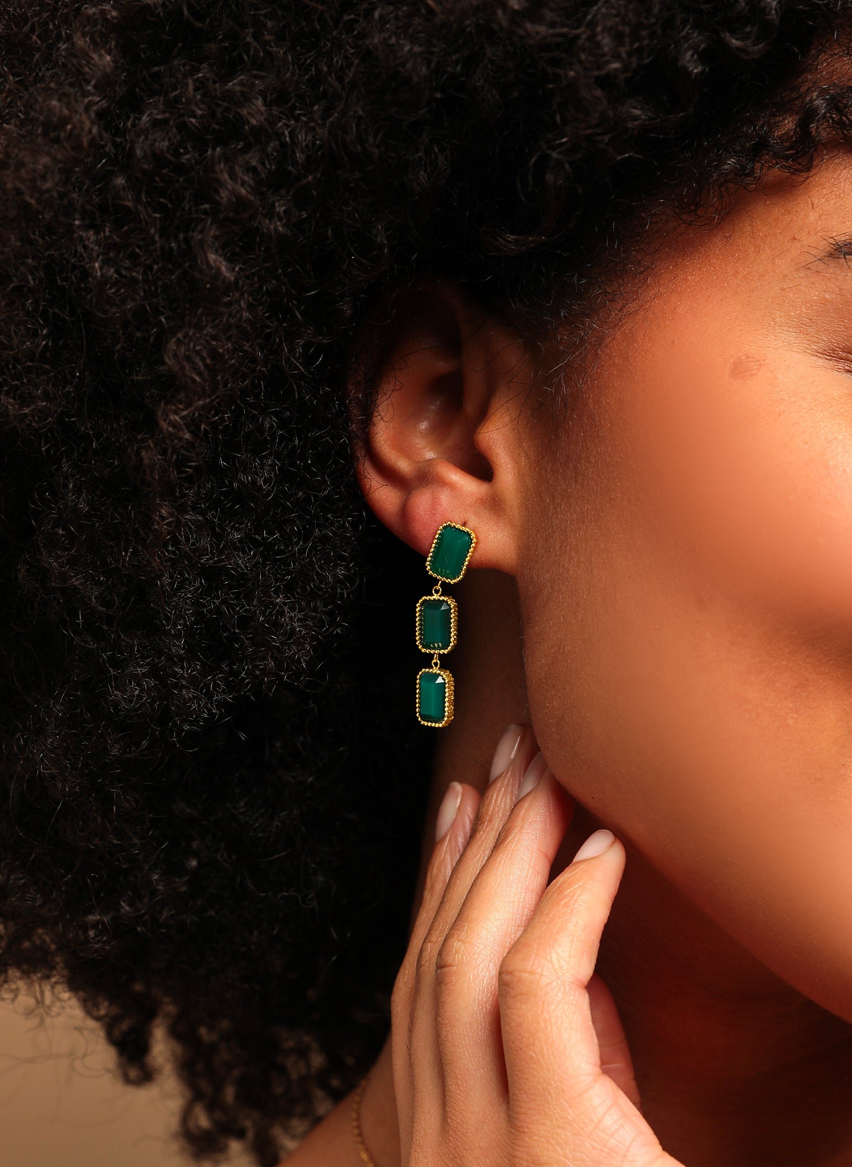 Dangling earrings AEC Paris Green