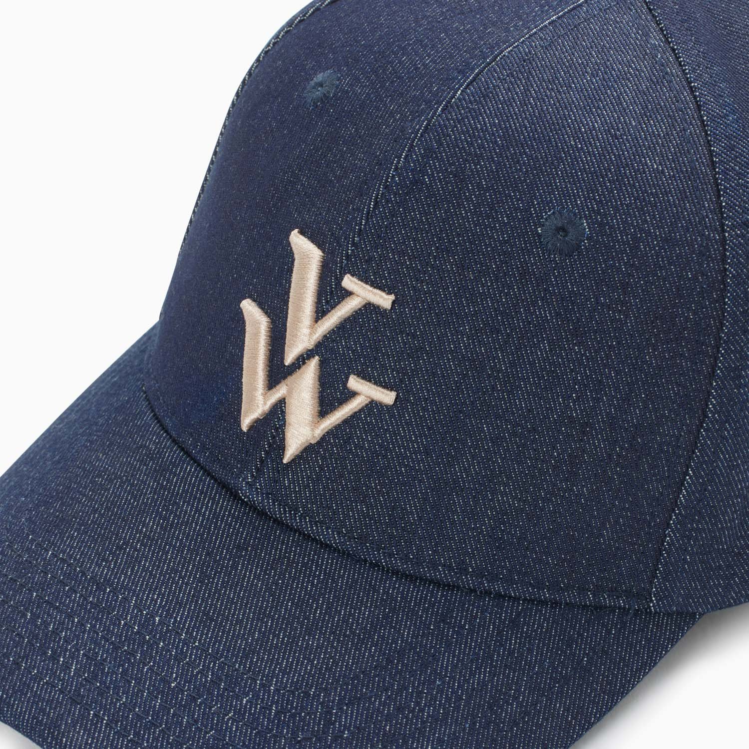 Leopard canvas cap with embroidered logo VANESSA WU Blue