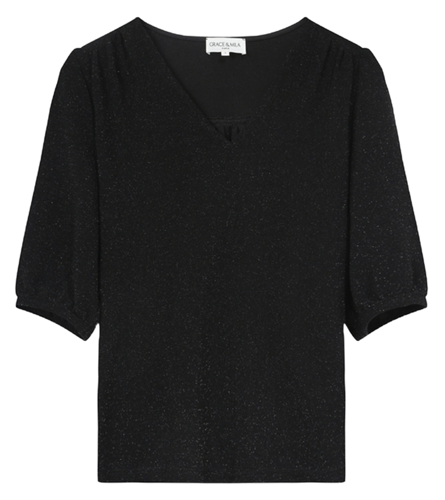Blouse col V GRACE ET MILA Noir