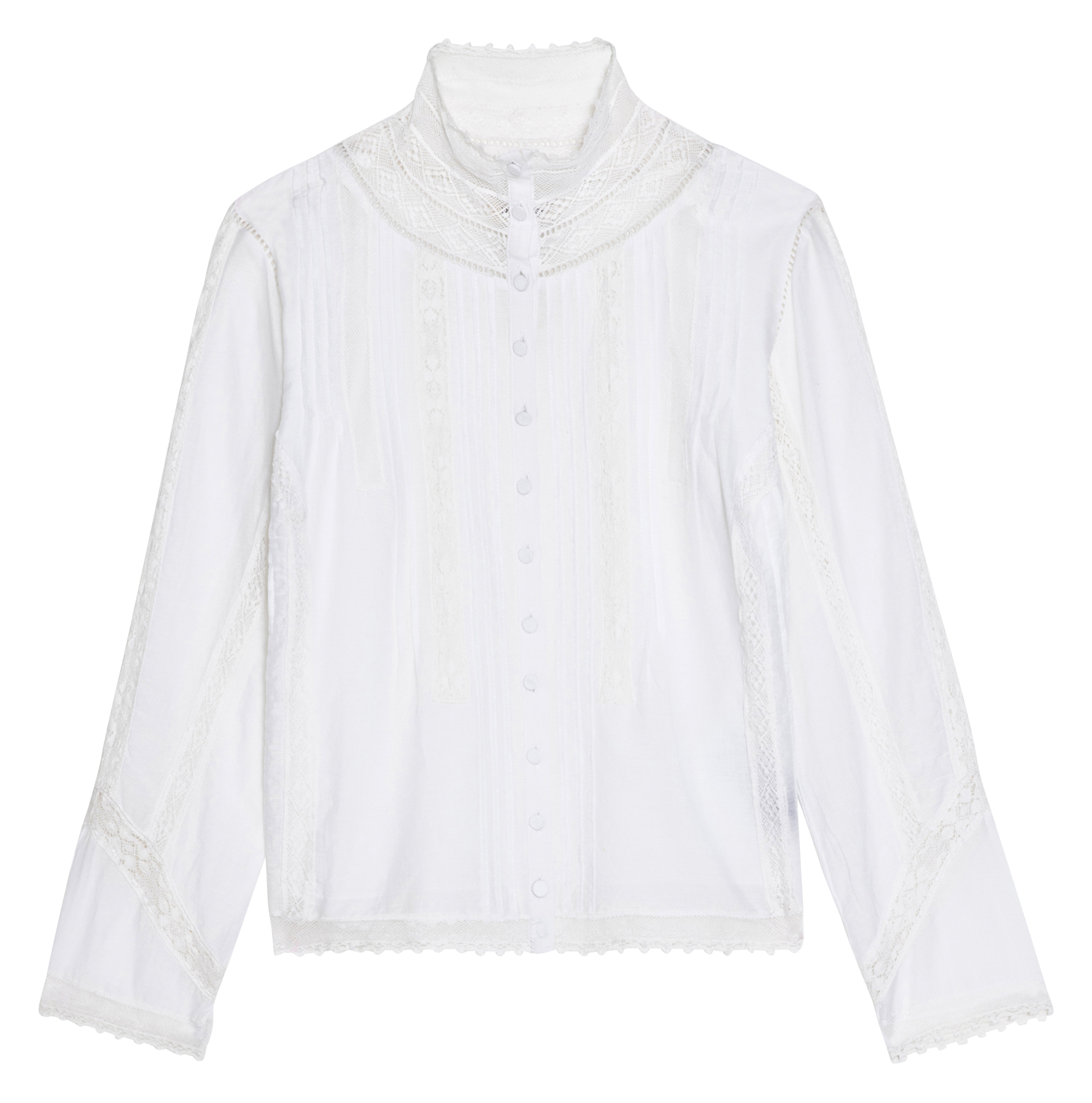 Straight-cut cotton-blend shirt White