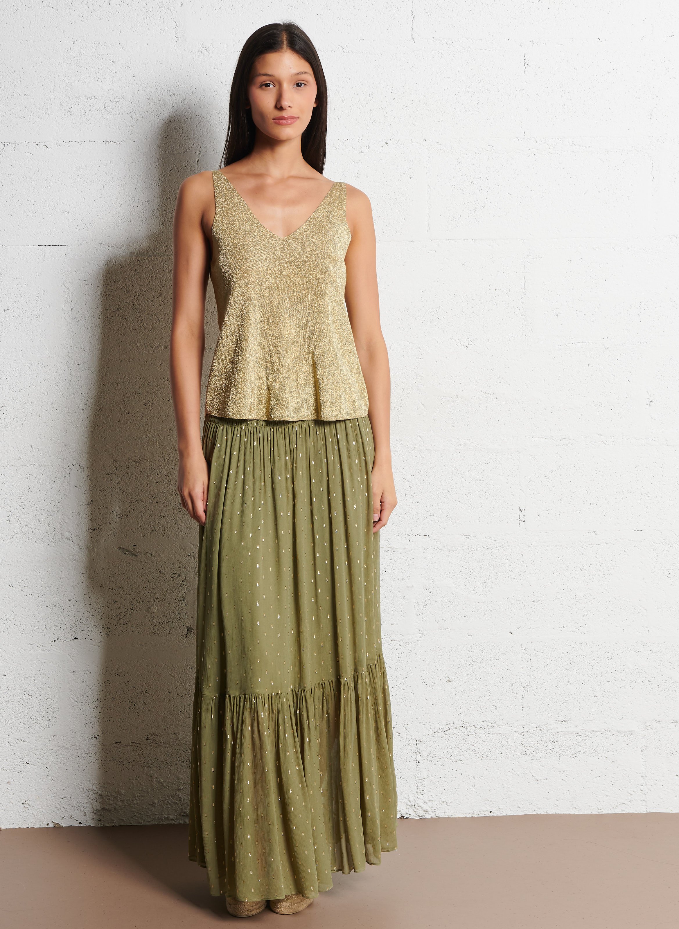 Espadrilles compensées en lin et coton CASTANER Doré