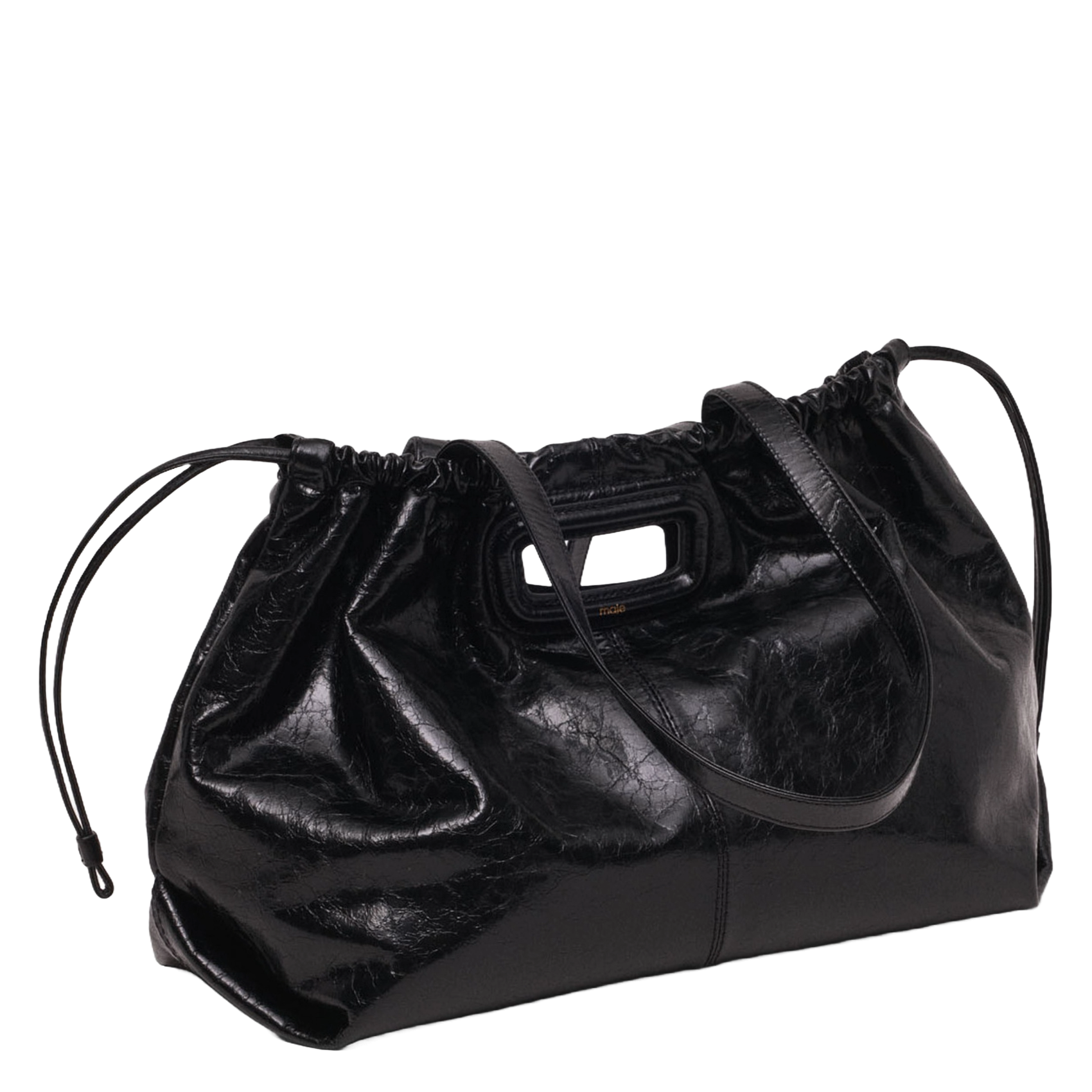 Sac porté épaule en cuir MAJE Noir