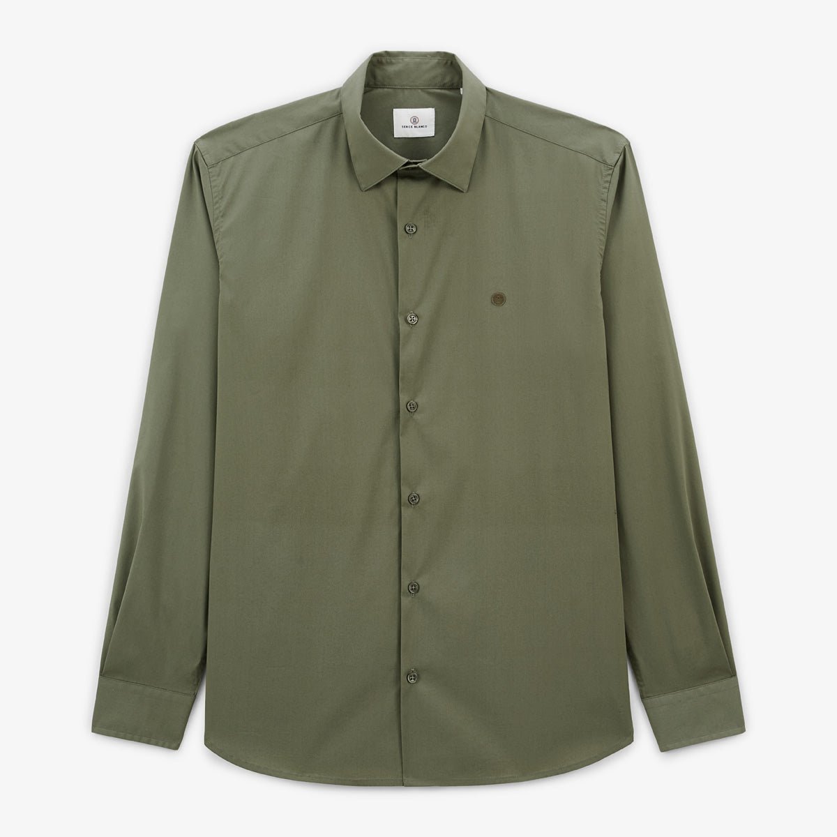 Solid stretch long-sleeve shirt SERGE BLANCO Green