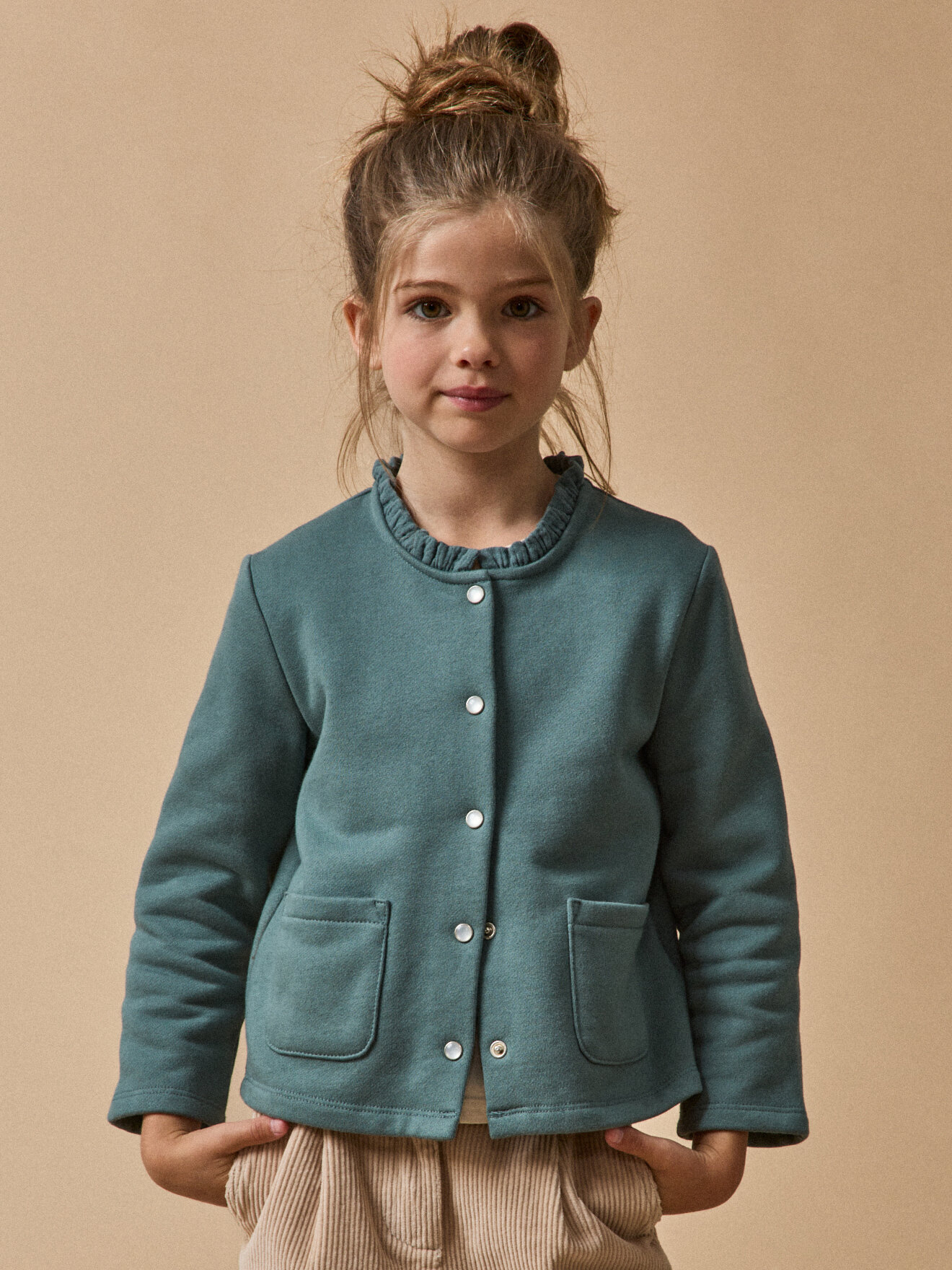 Organic cotton fleece vest CYRILLUS Green