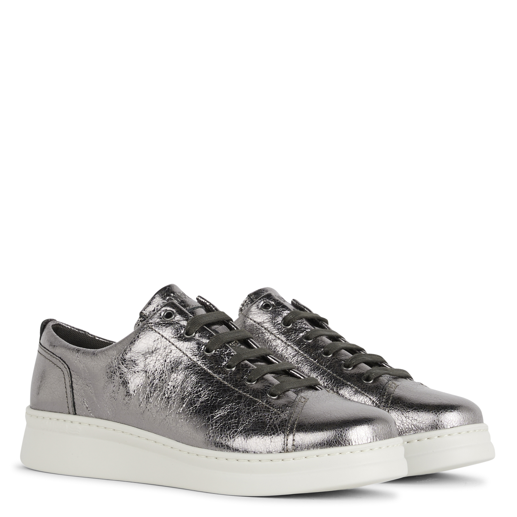 Baskets basses en cuir  CAMPER Argent