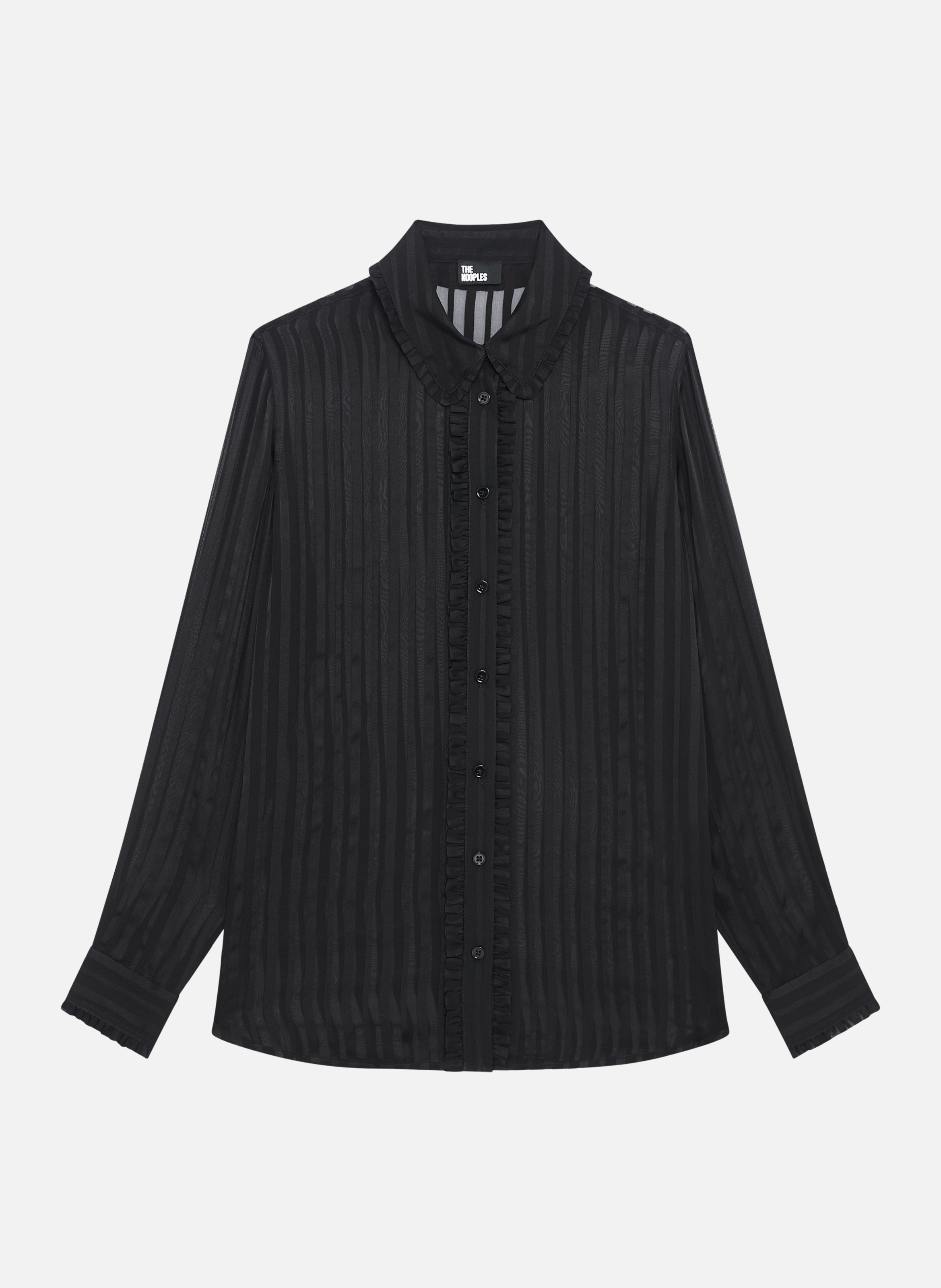 Printed silk satin classic-collar shirt THE KOOPLES Black