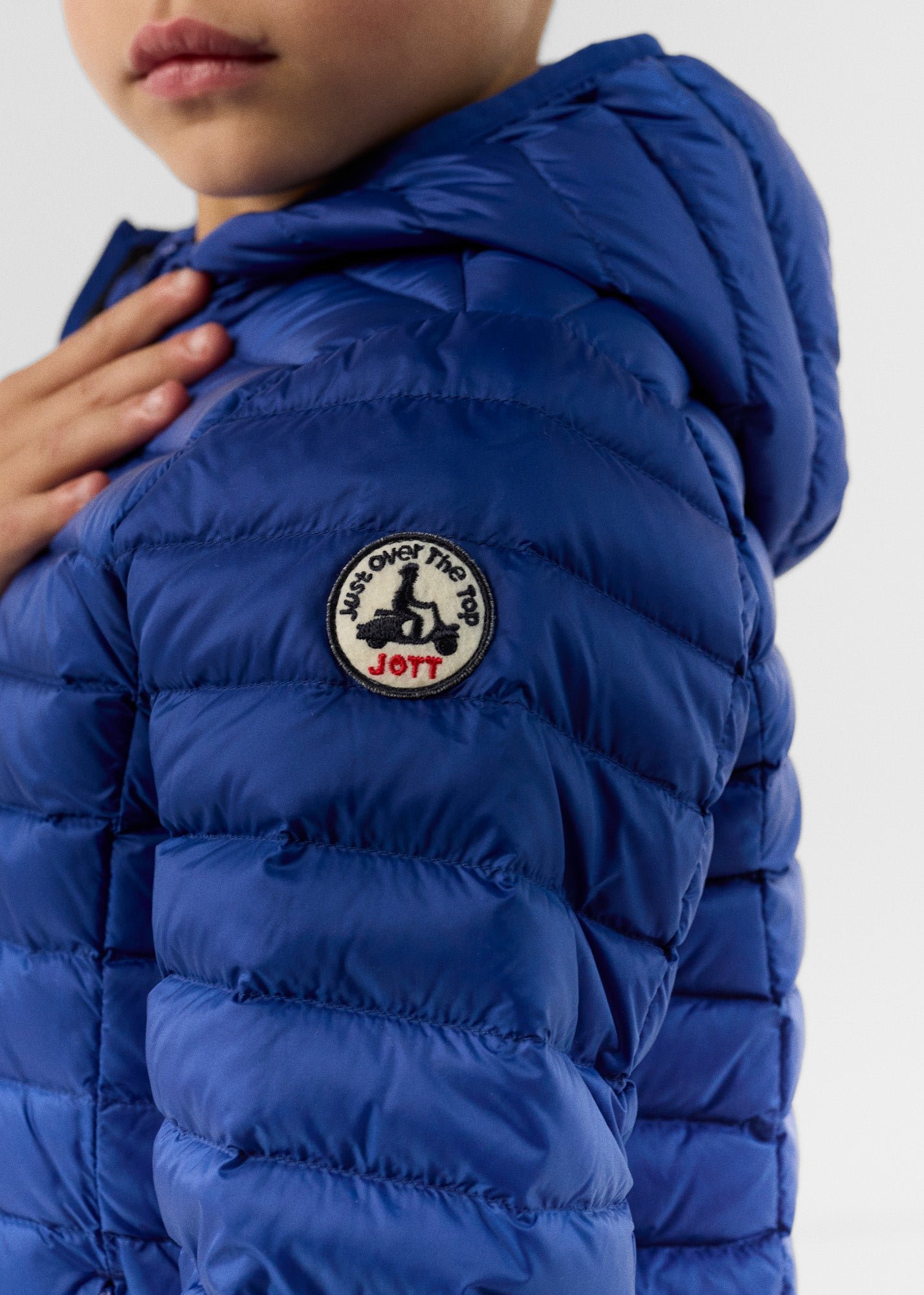 Hugo lightweight hooded child's puffer coat JOTT Blue