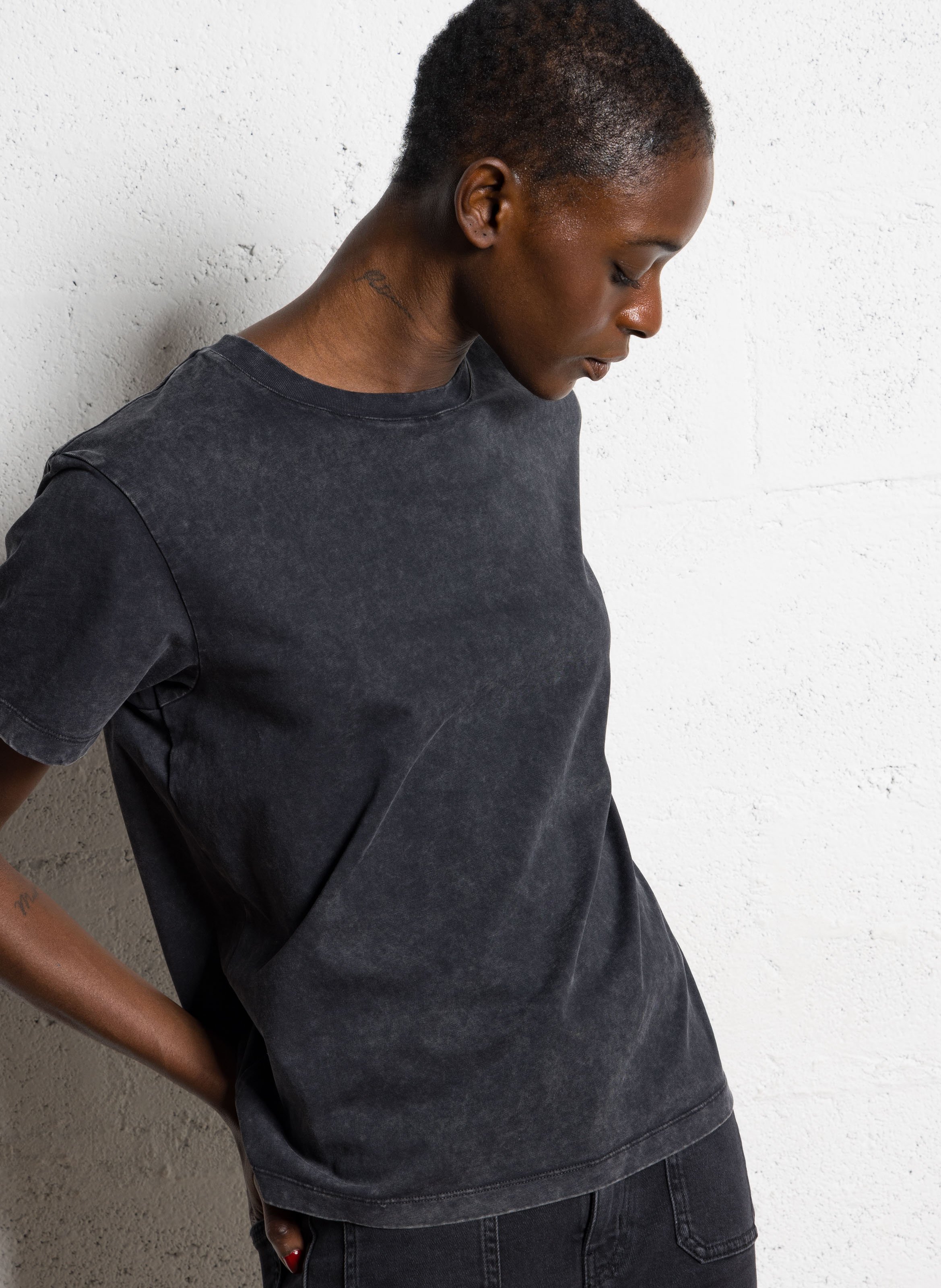 Recht, katoenen T-shirt BERENICE Grijs