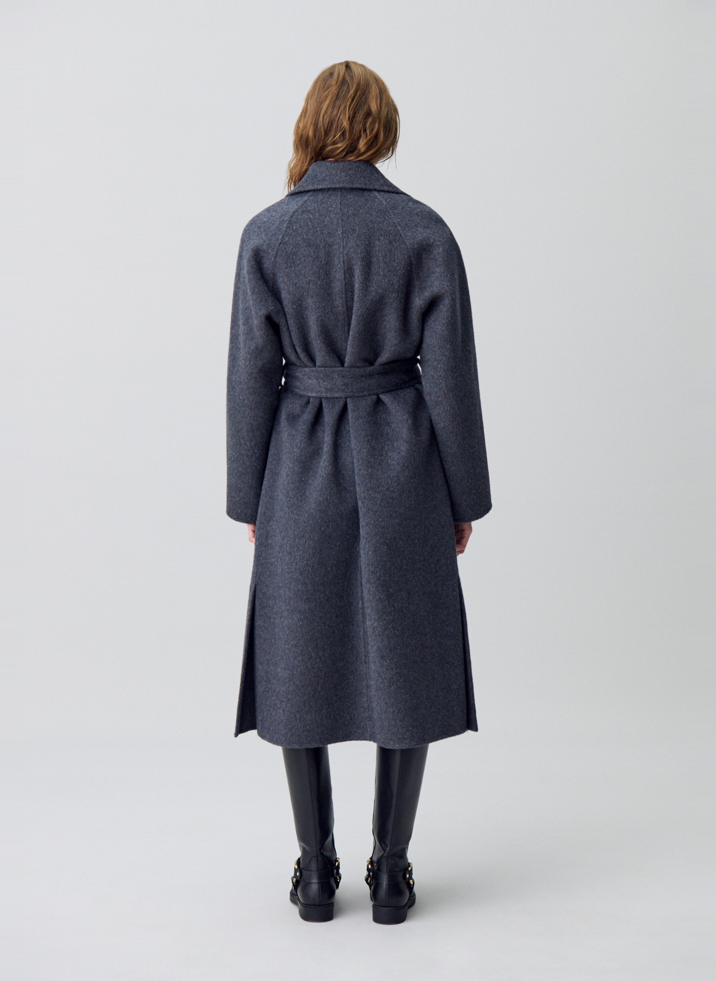 Manteau col tailleur en laine mélangée CLAUDIE PIERLOT Gris