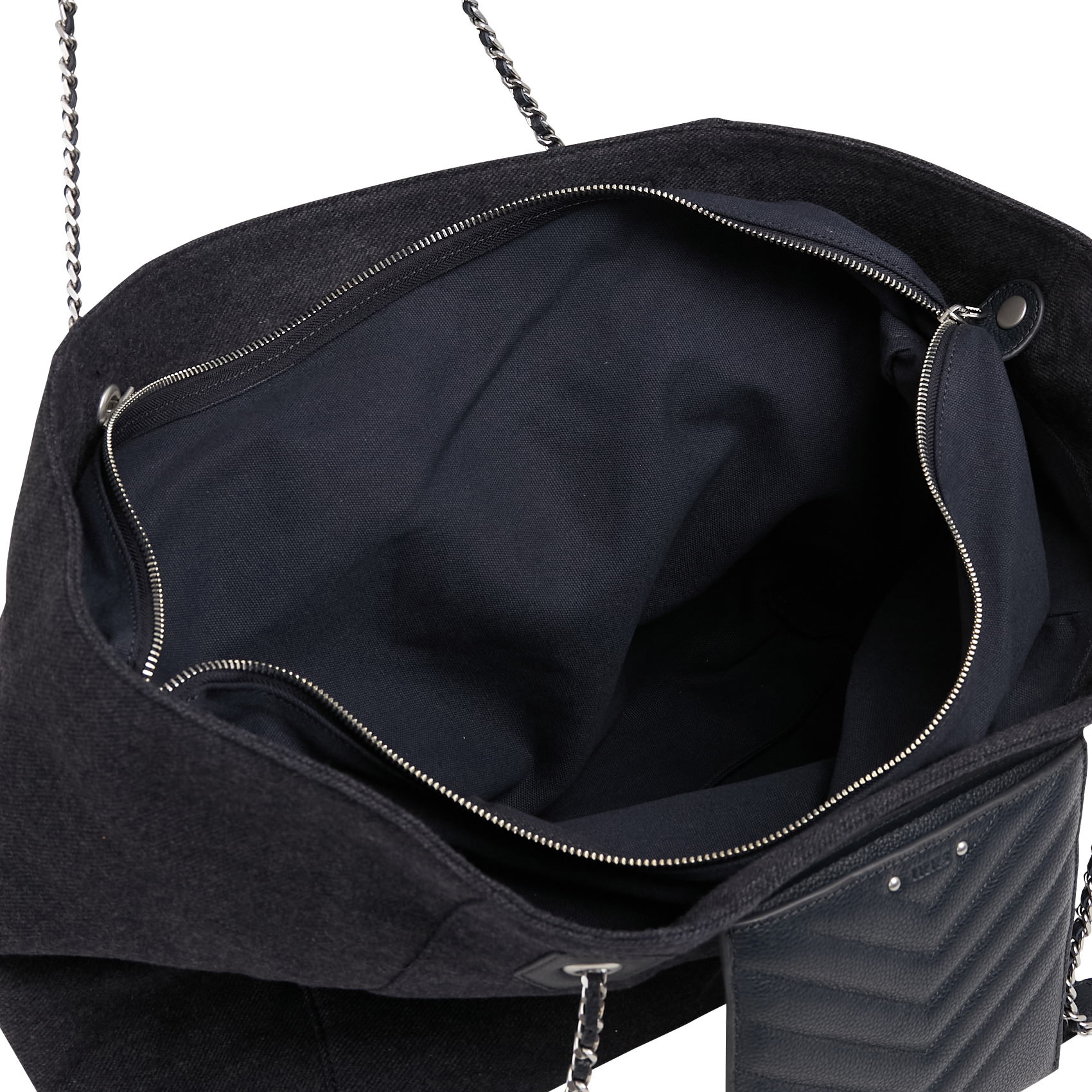 Mixed zip tote bag IKKS Blue