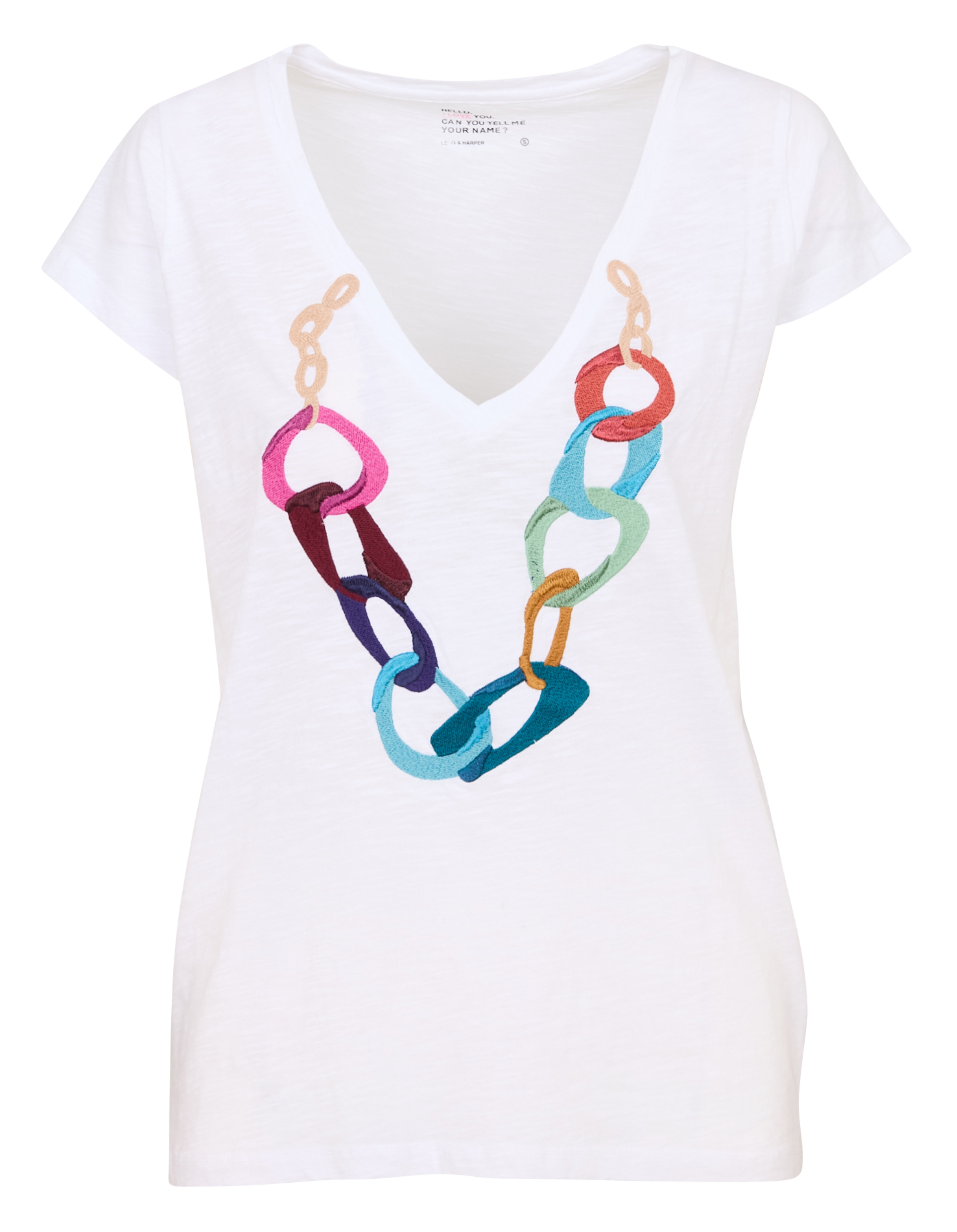 V-neck organic cotton T-shirt LEON & HARPER White