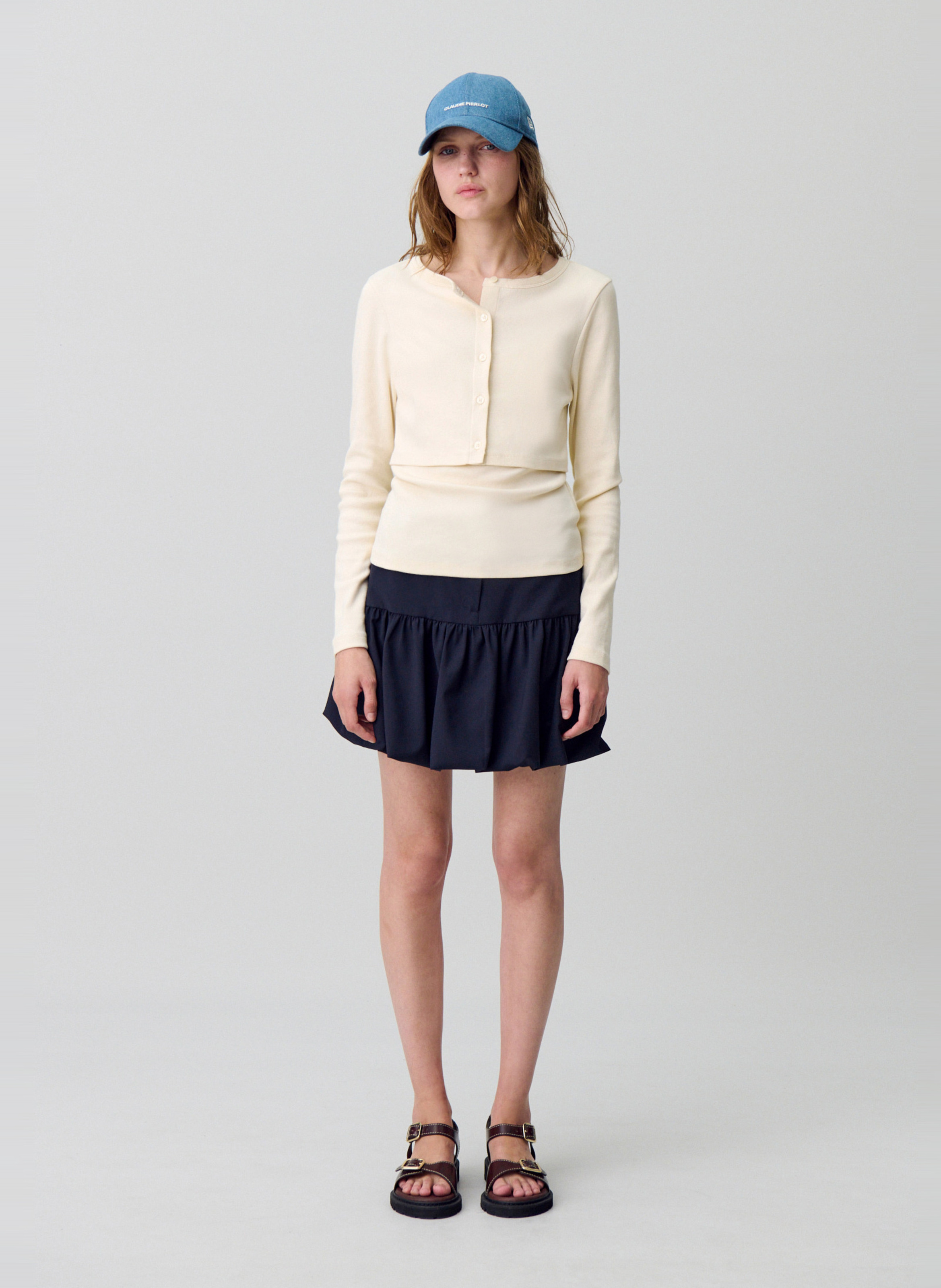 Set tee-shirt et cardigan en coton CLAUDIE PIERLOT Beige