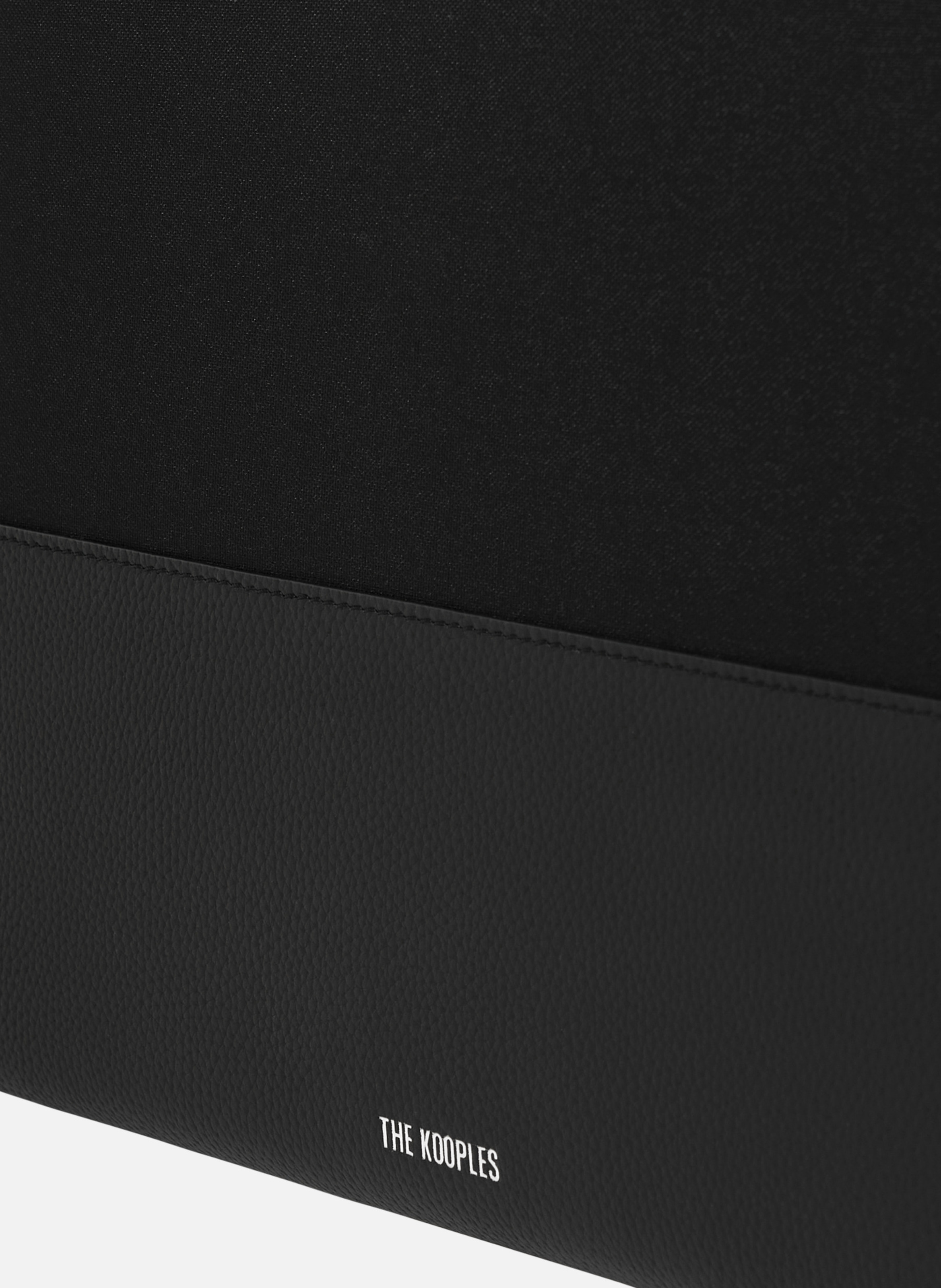 Canvas and grained leather laptop sleeve THE KOOPLES Black