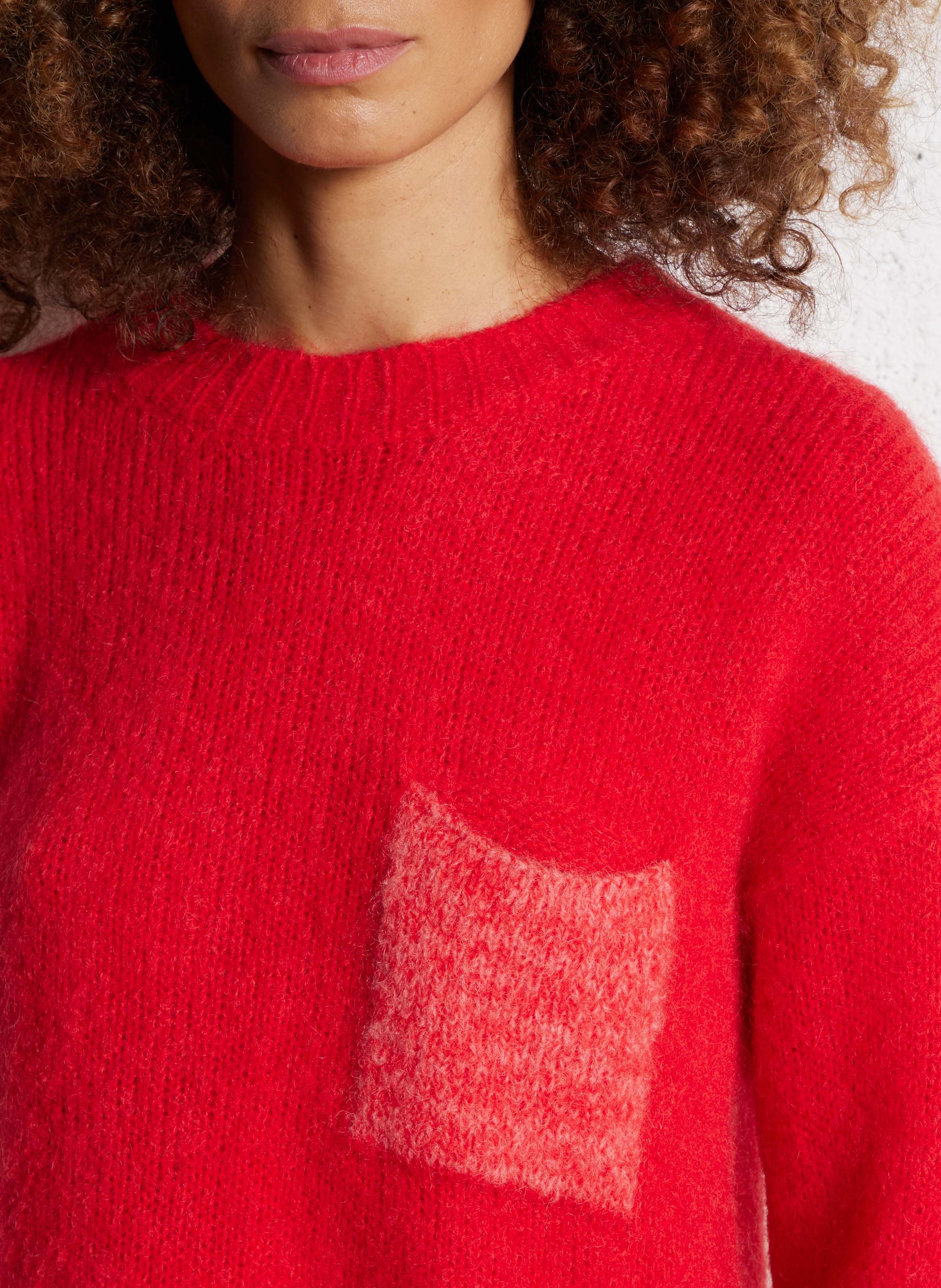 Pull col rond en laine mélangée MAISON ANJE Rouge