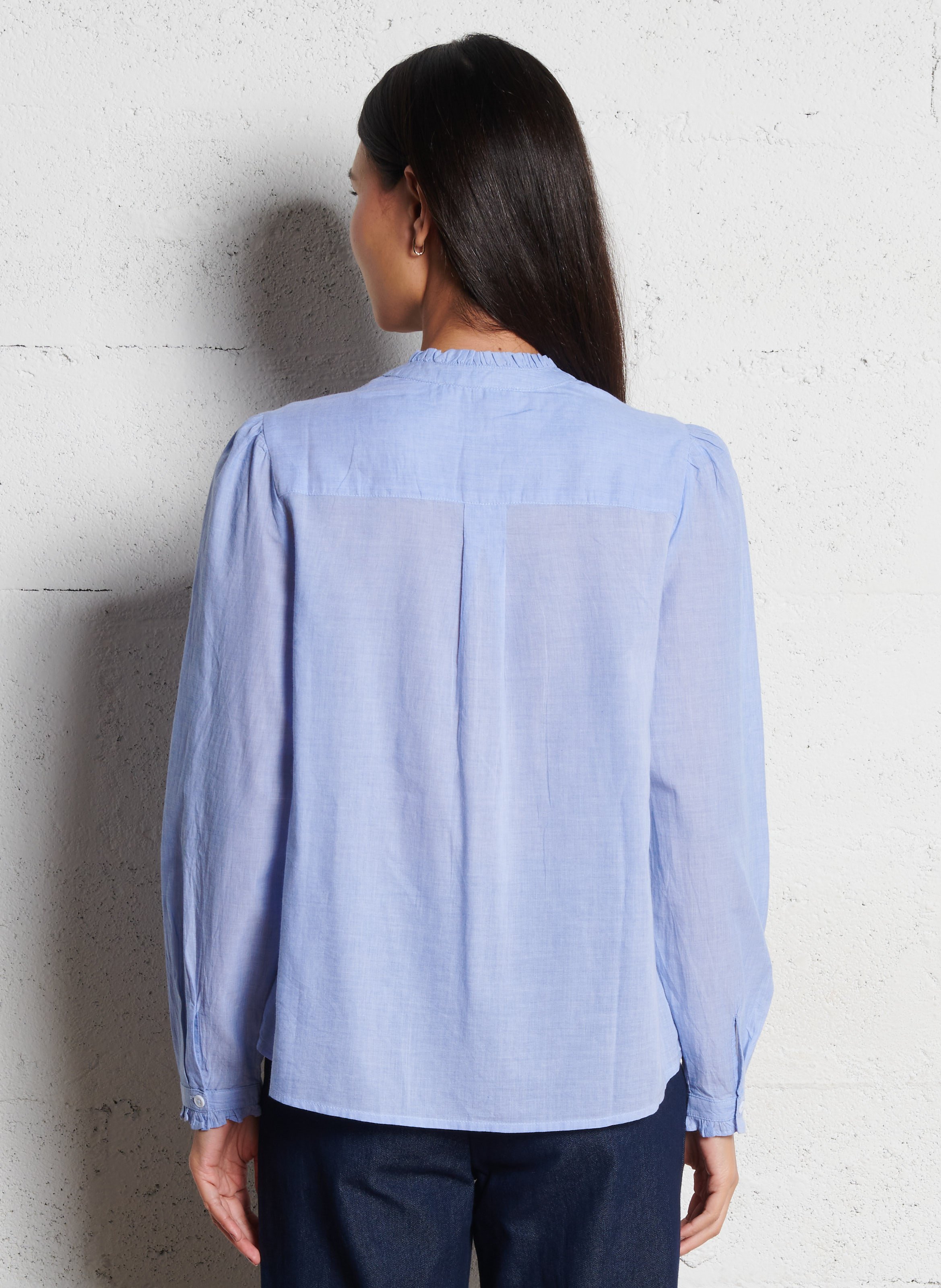 Blouse col officier en coton LA PETITE ETOILE Bleu