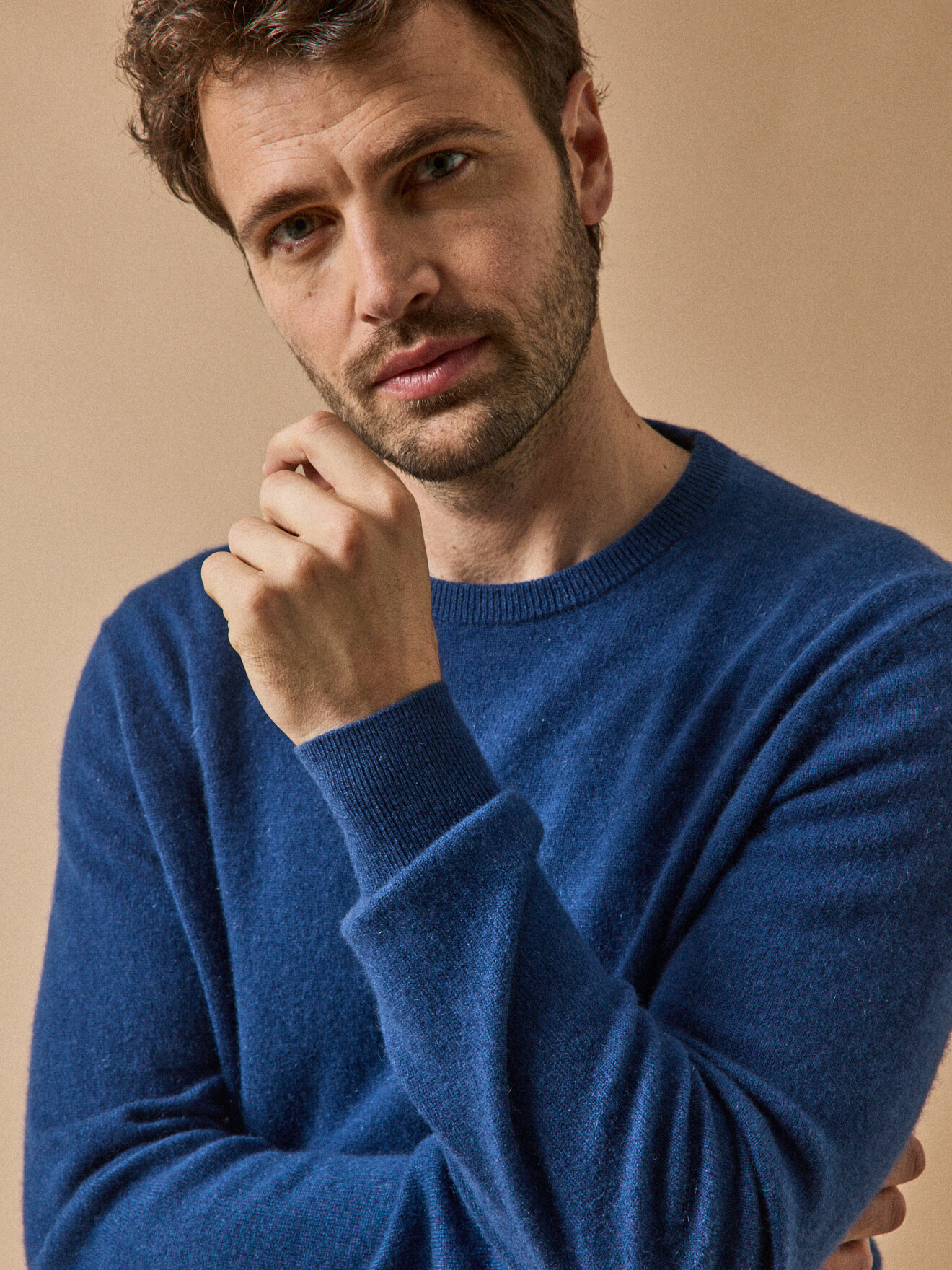 Round neck sweater - cashmere CYRILLUS Blue