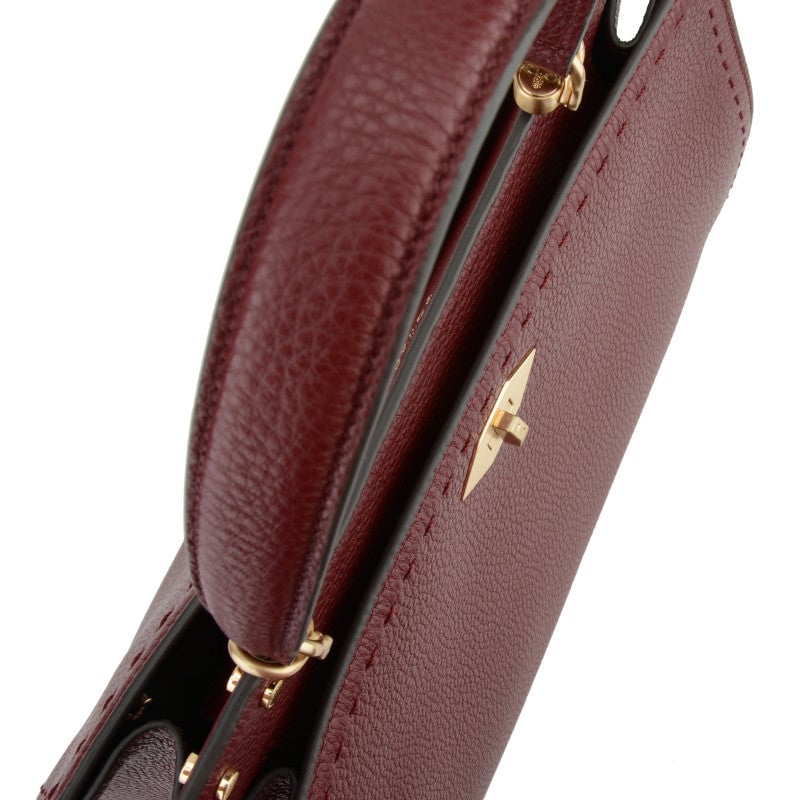 Handbag - cowhide leather POURCHET Red