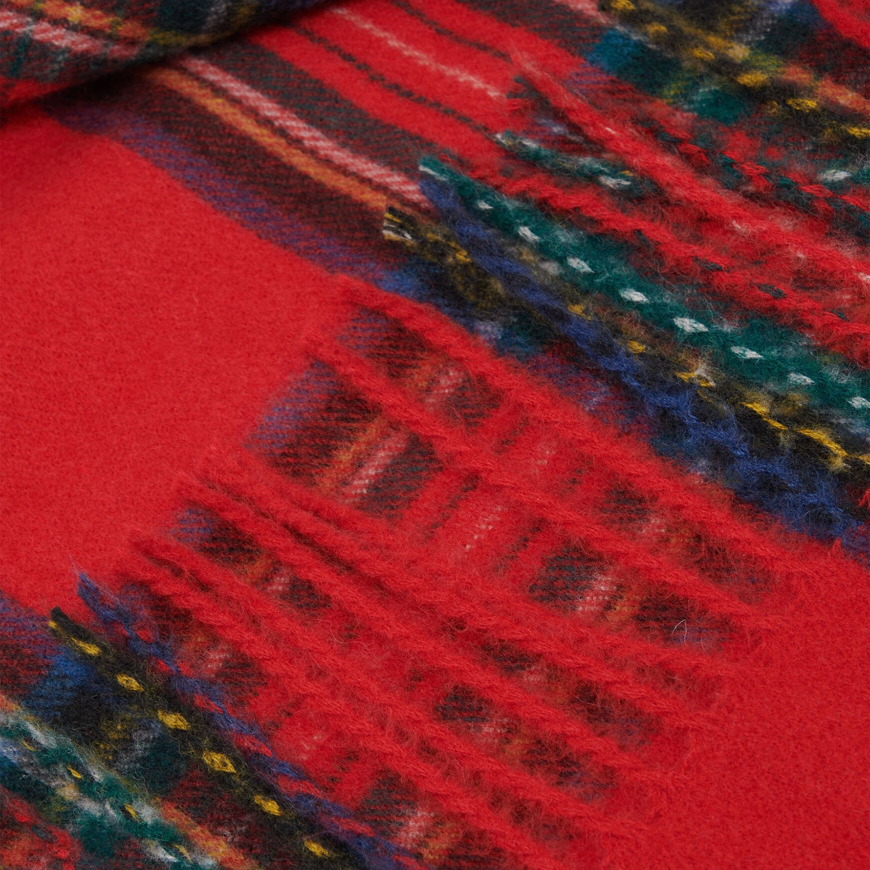 Checked scarf with fringing CAROLL Red