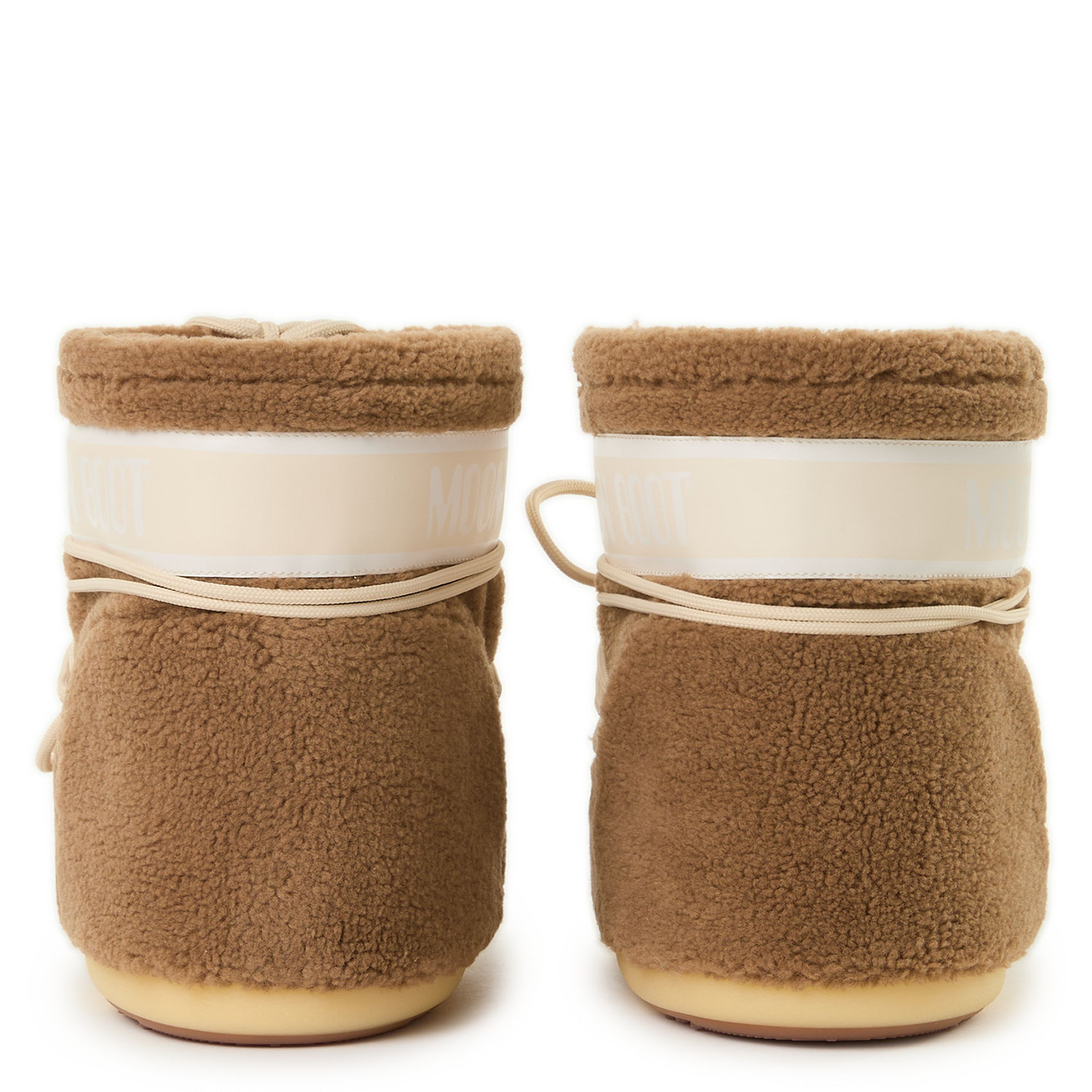 Boots à lacets en fourrure bouclée MOON BOOT Marron