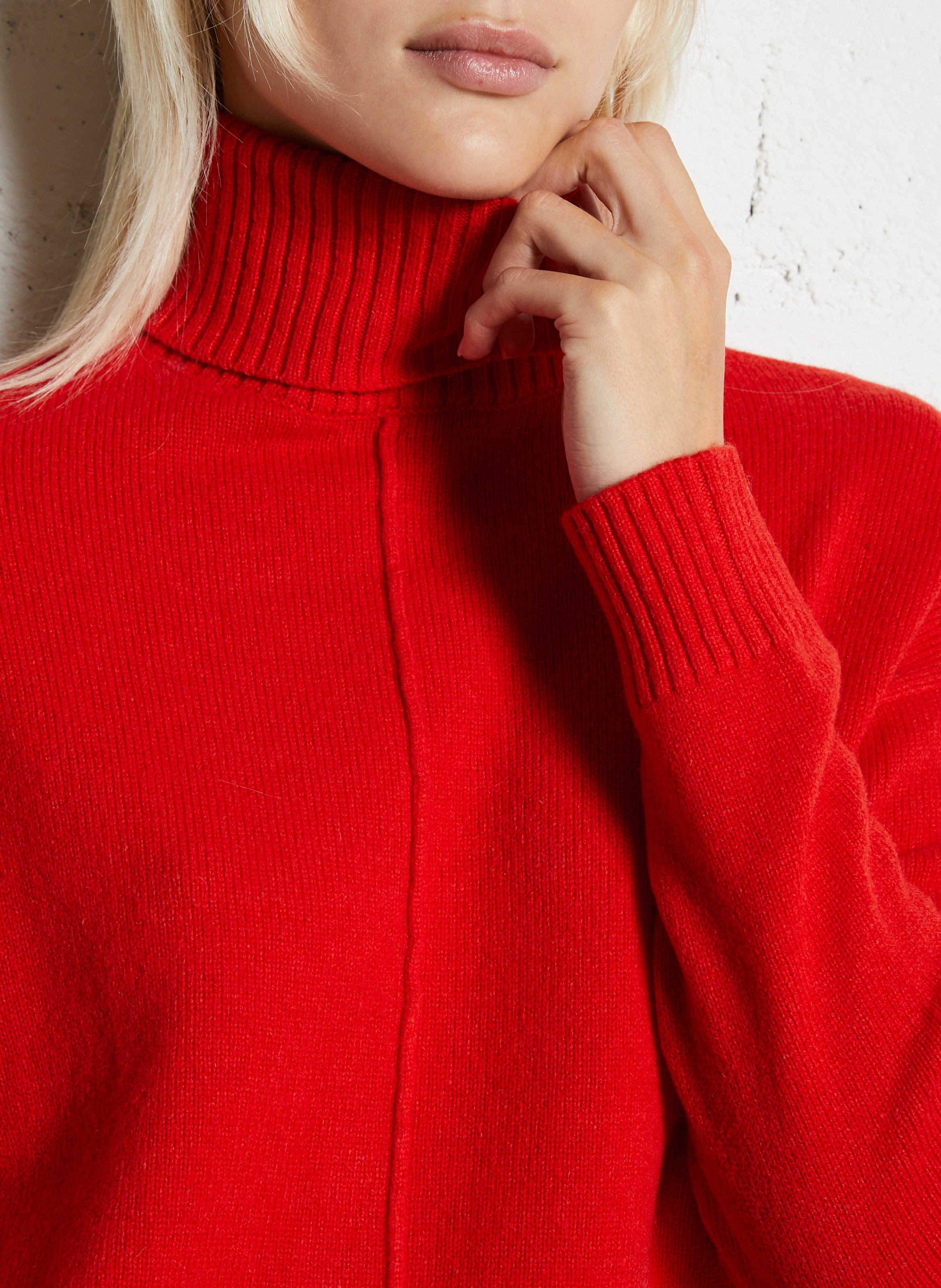 Pull col roulé en laine SUD EXPRESS Rouge