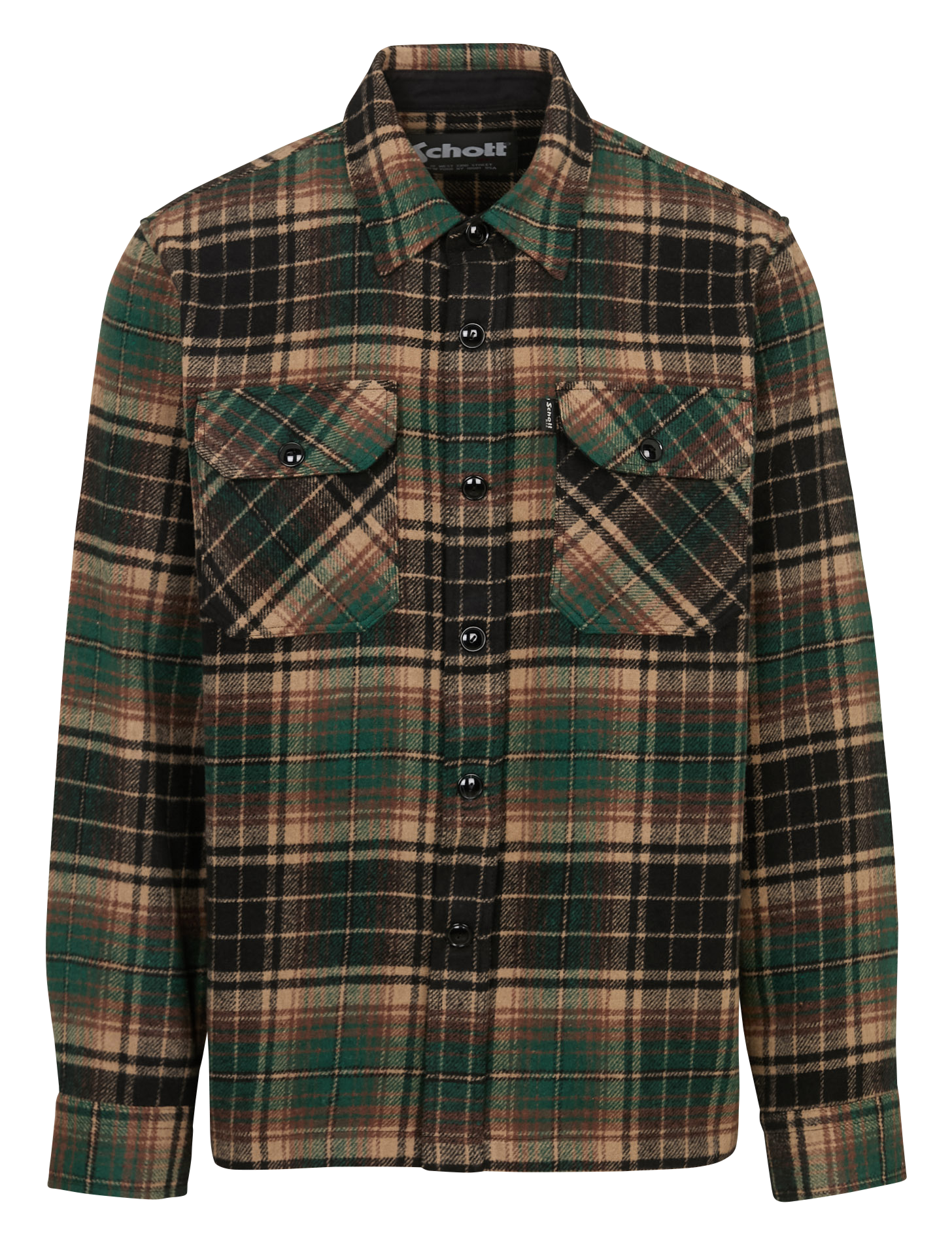 Surchemise droite à carreaux SCHOTT Vert
