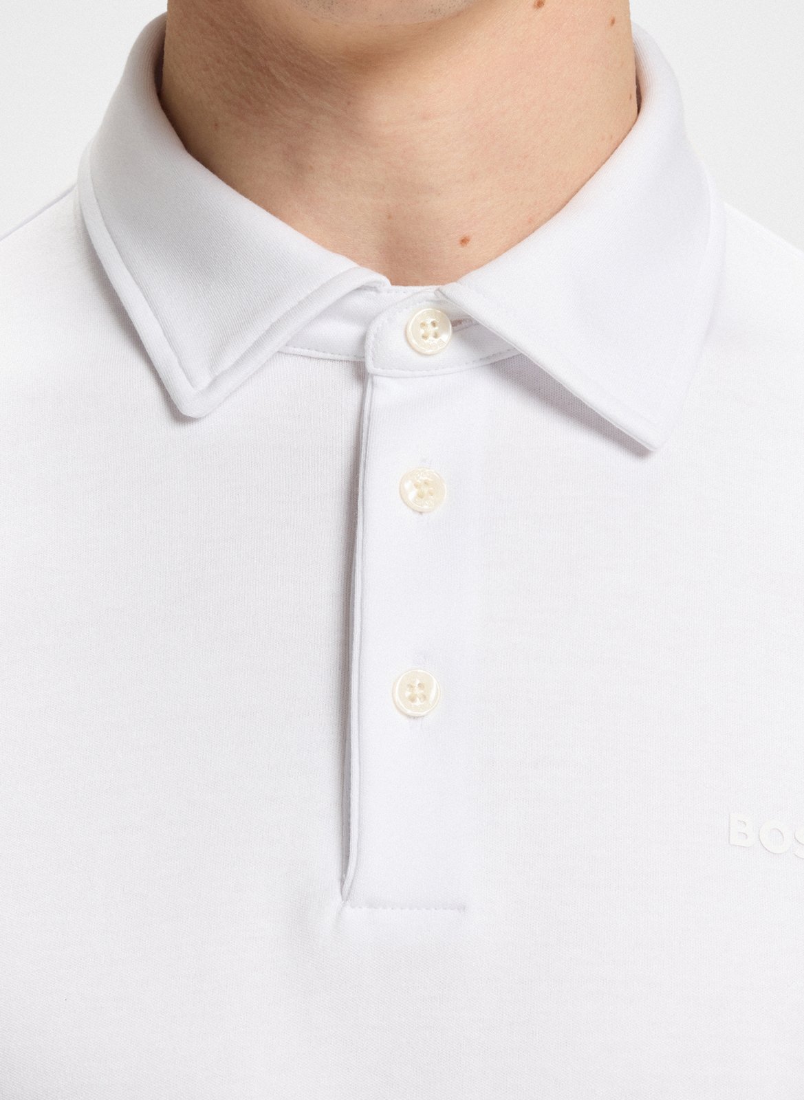 Slim-fit cotton polo shirt BOSS White