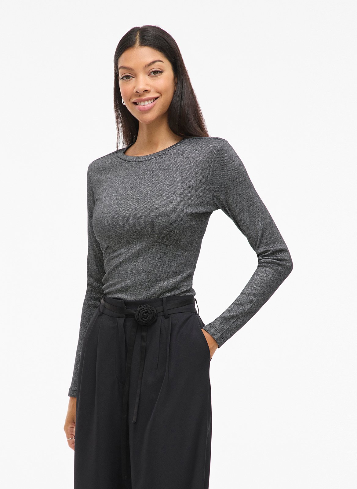 Tee-shirt col rond VILA Noir