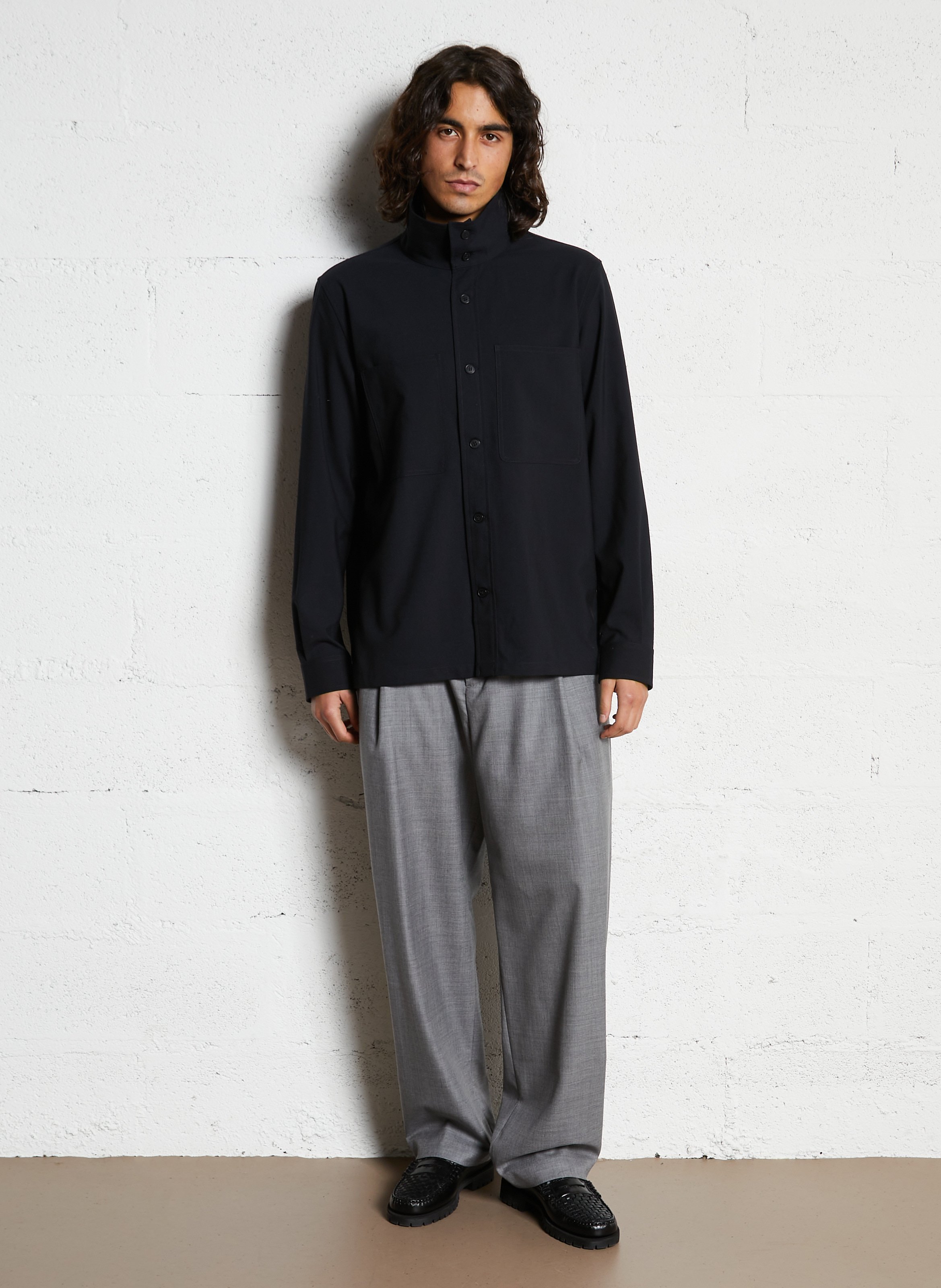 Surchemise droite boutonnée unie IKKS Bleu