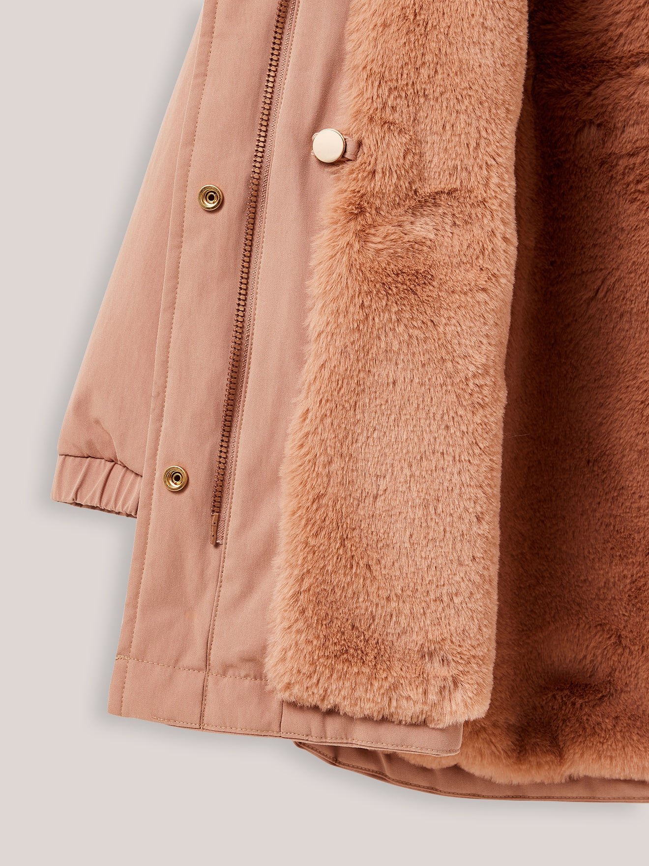 Faux fur lined parka CYRILLUS Pink