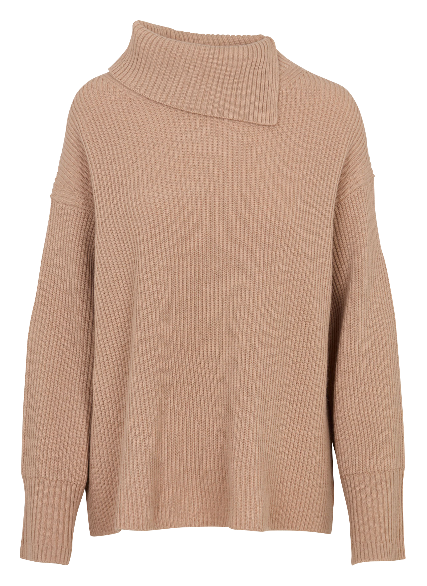 Pull oversize col roulé en laine ZAPA Marron