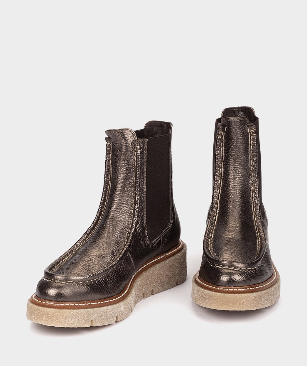 Bronze metallic leather boot PEDRO MIRALLES Golden