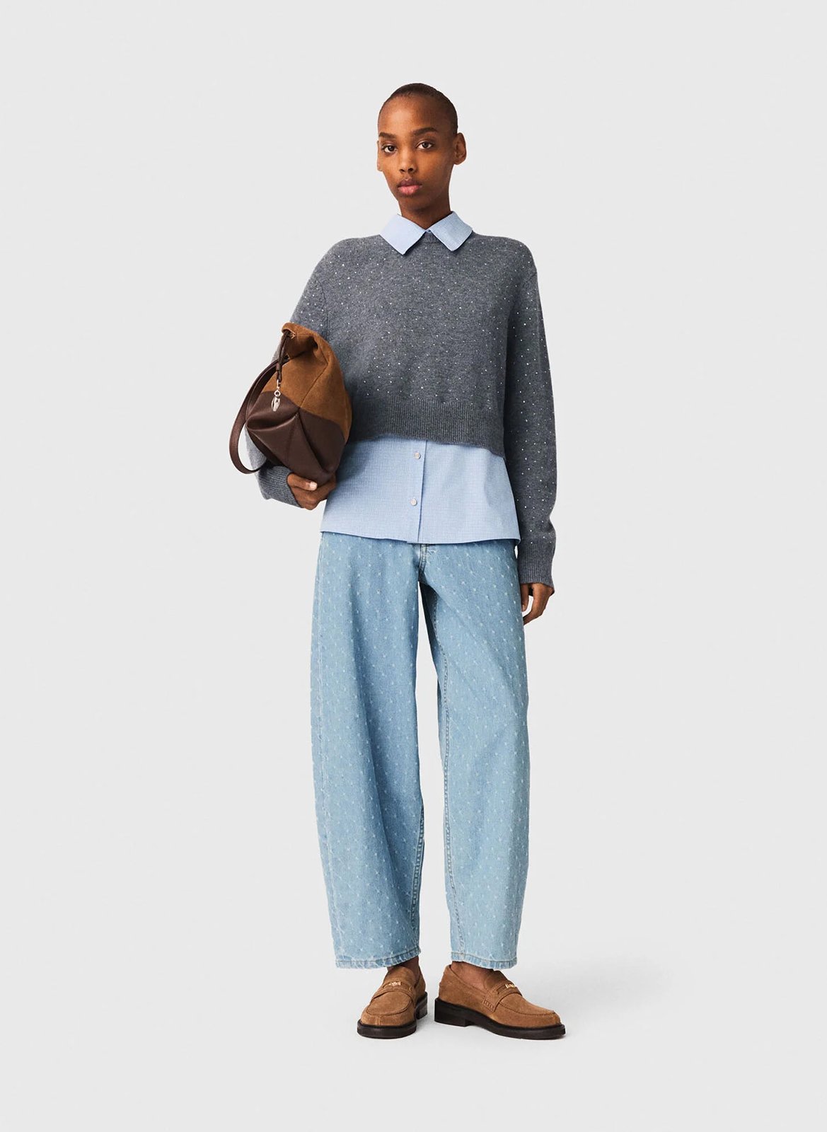 Straight 3-in-1 wool blend sweater MAJE Grey