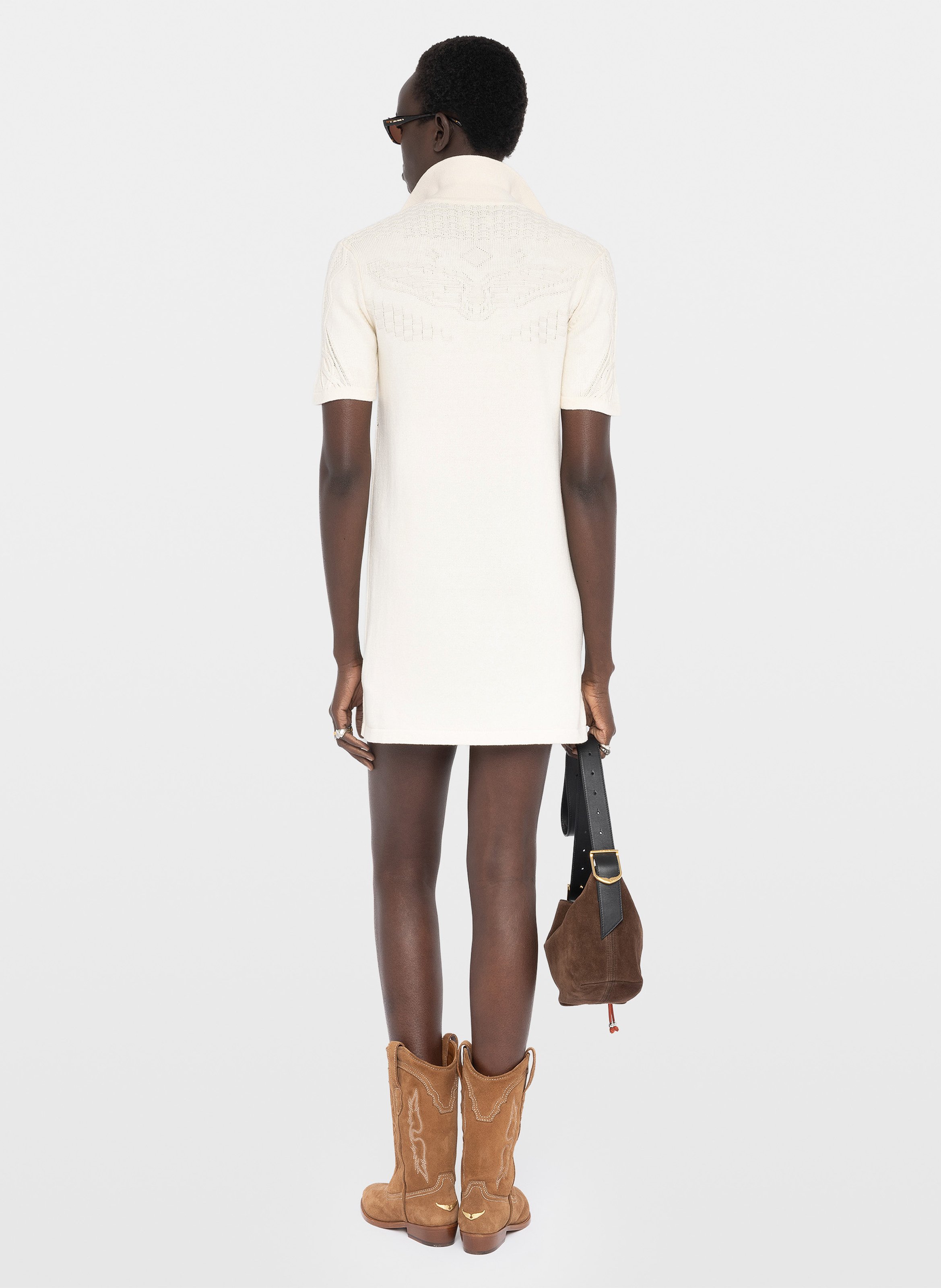 Short dress in cotton and wool blend ZADIG&VOLTAIRE Beige