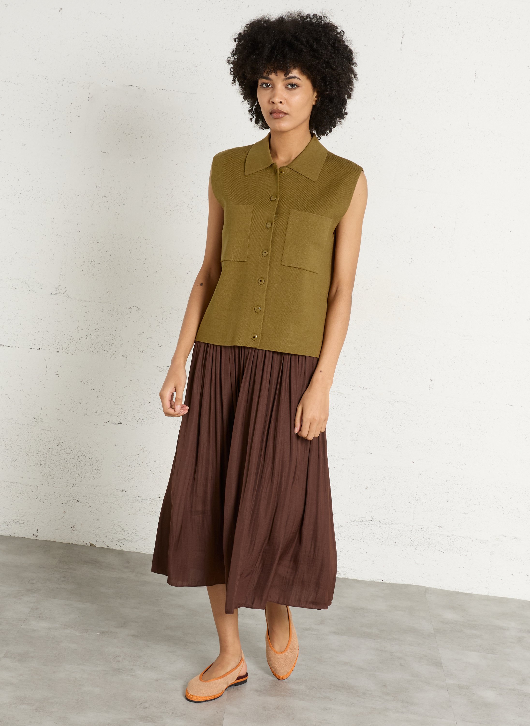 Midi skirt MAISON 123 Brown