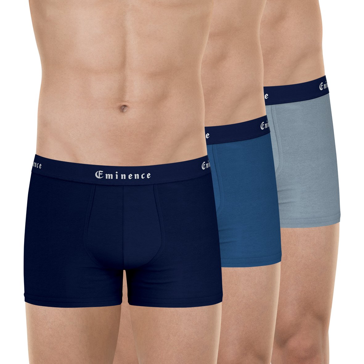 Set of 3 boxers made in France EMINENCE Blue