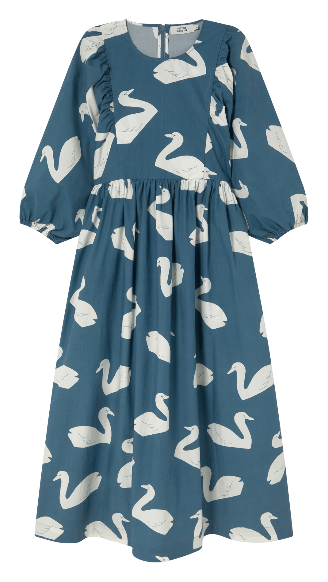 Bedrucktes Baumwoll-Maxikleid mit Rundhalsausschnitt THE TINY BIG SISTER Beige