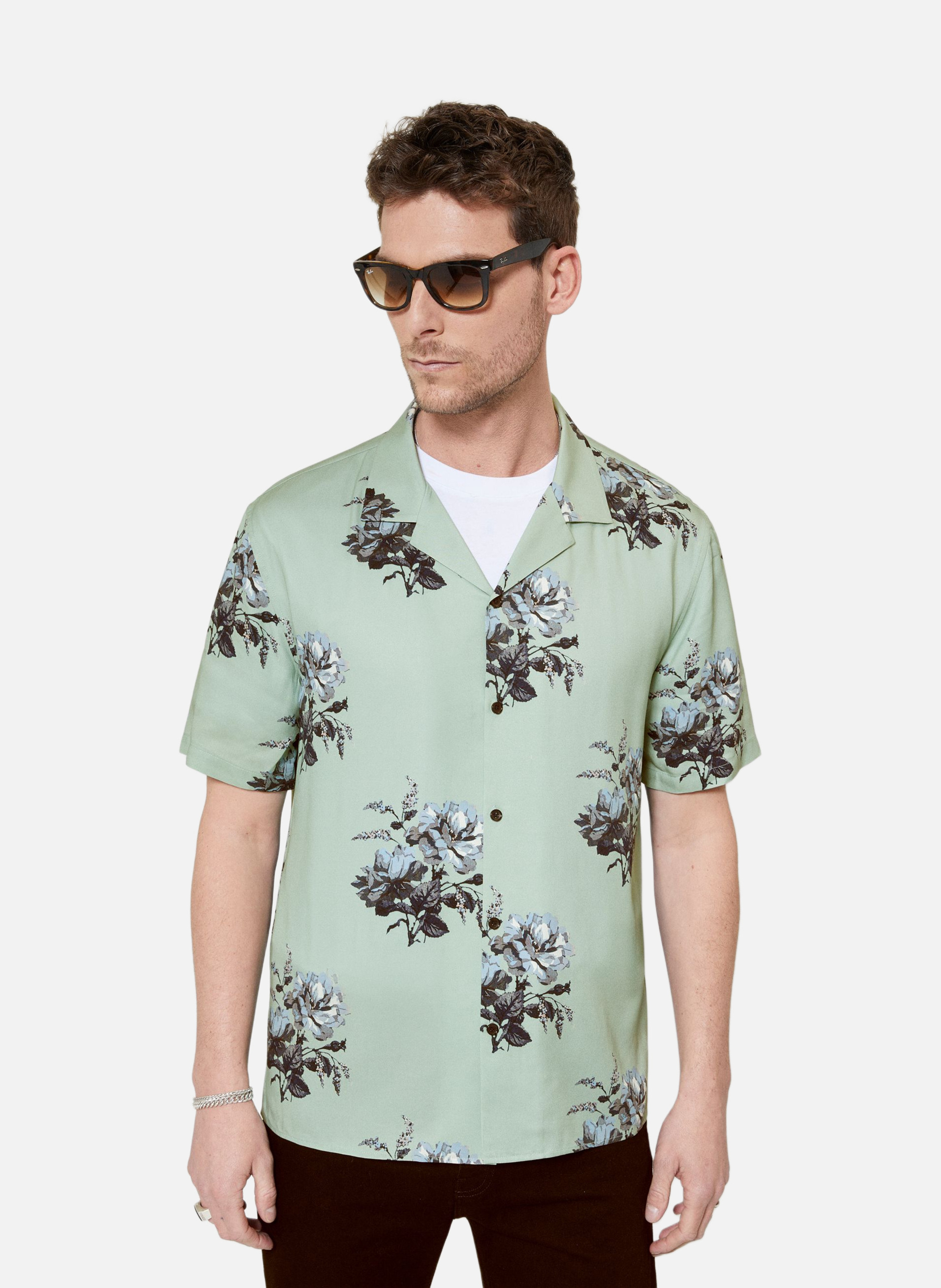 Short-sleeve floral print shirt THE KOOPLES Green