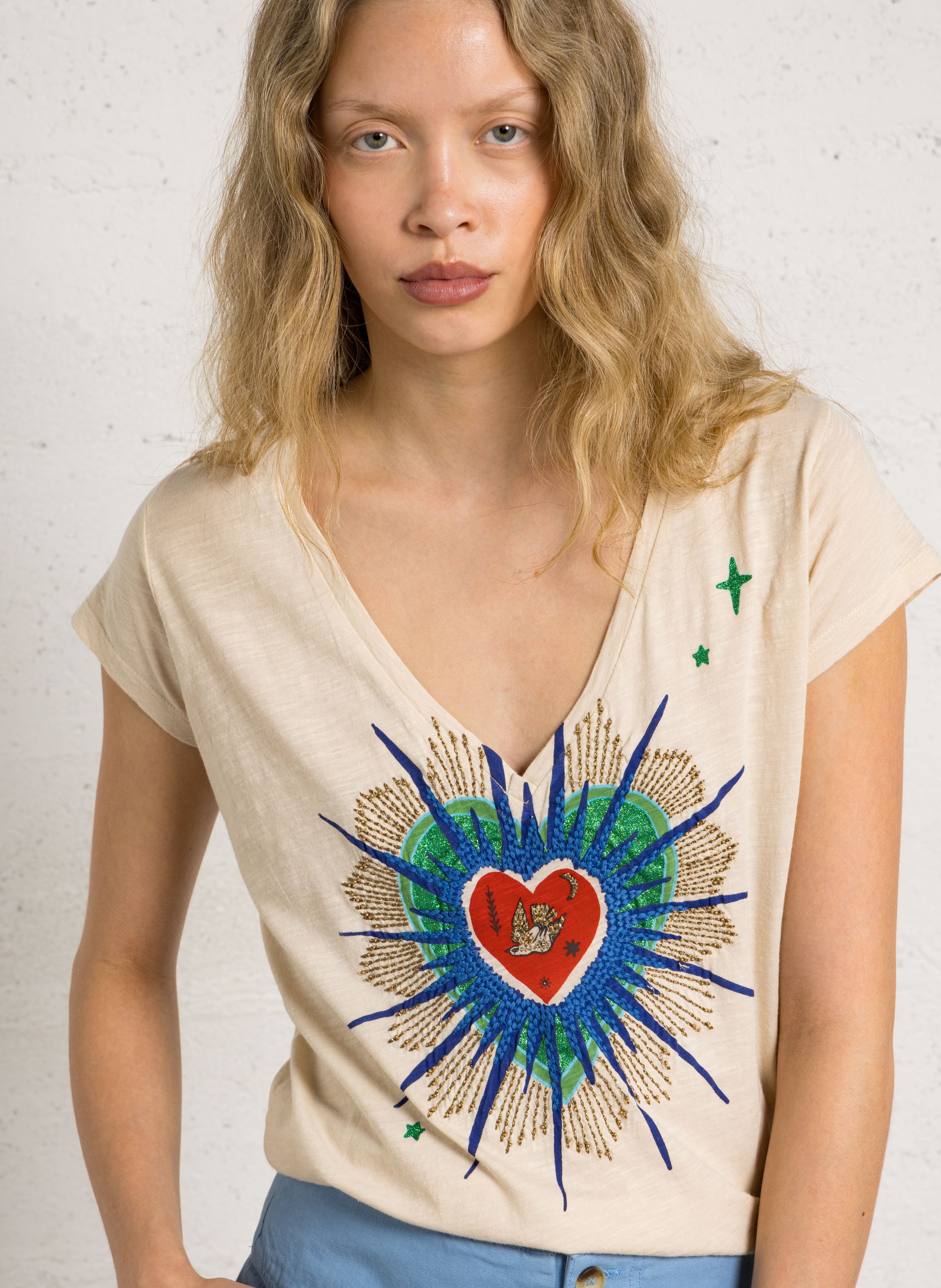 Tee-shirt col rond imprimé LEON & HARPER