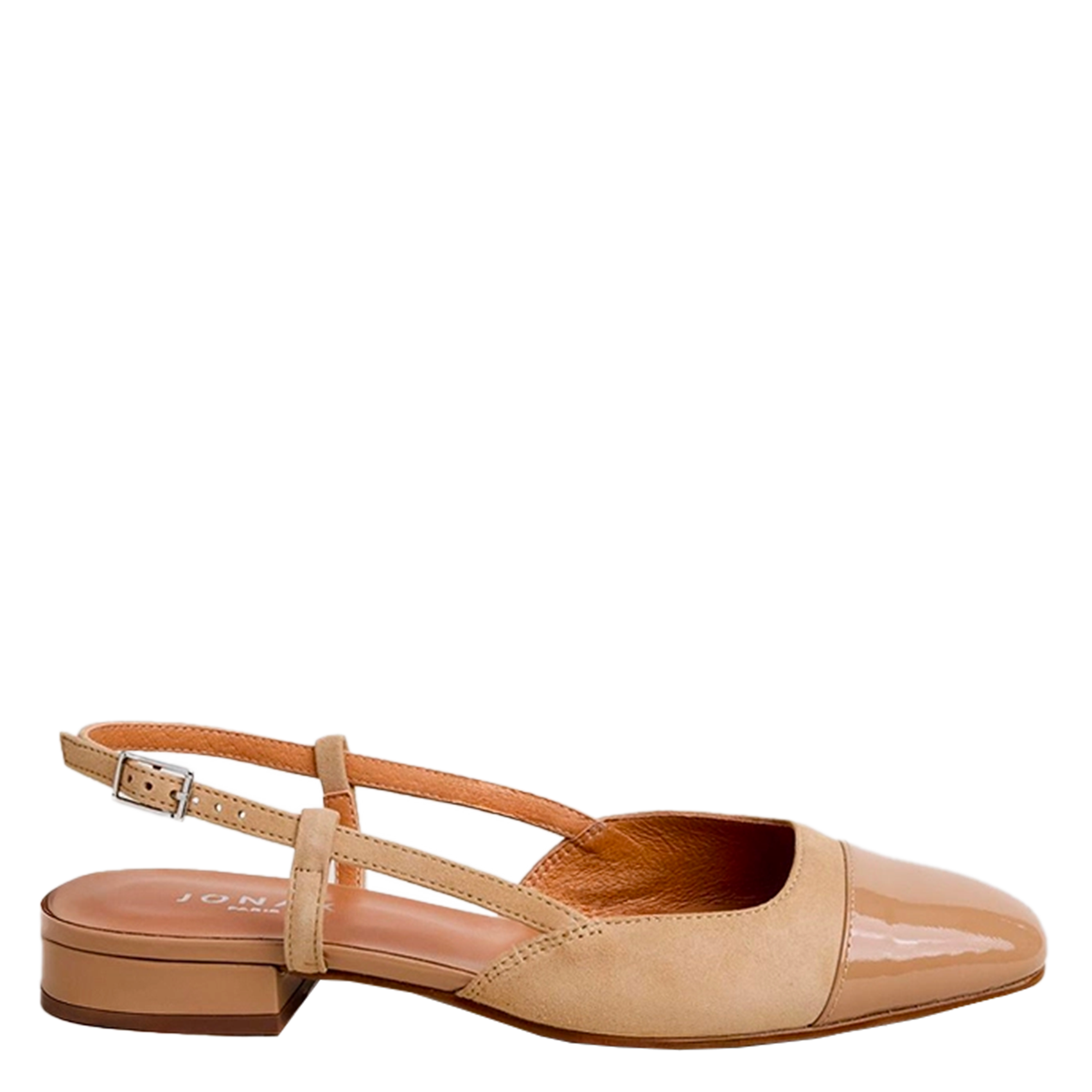 Ballerine in pelle bimateriale JONAK Marrone
