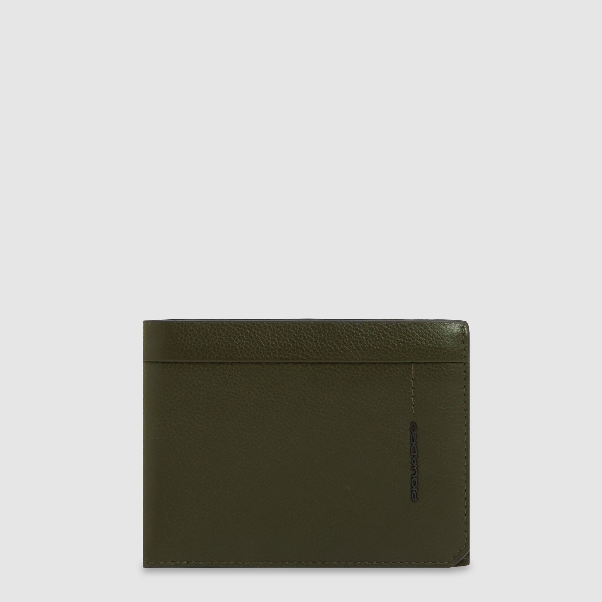 Men's leather wallet with coin pocket and RFID protection PIQUADRO Green