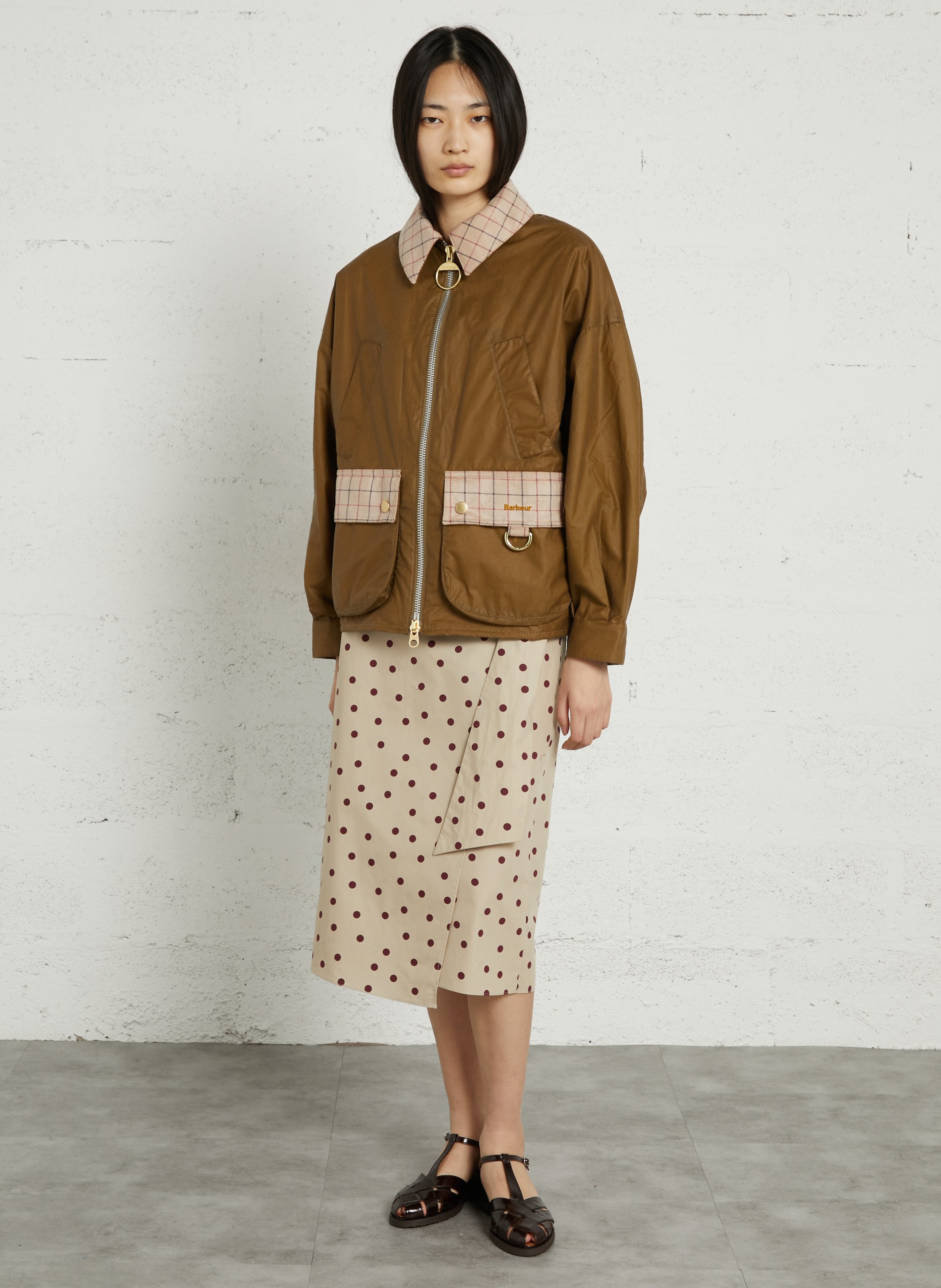 Oversized V-neck cotton vest LEON & HARPER Beige